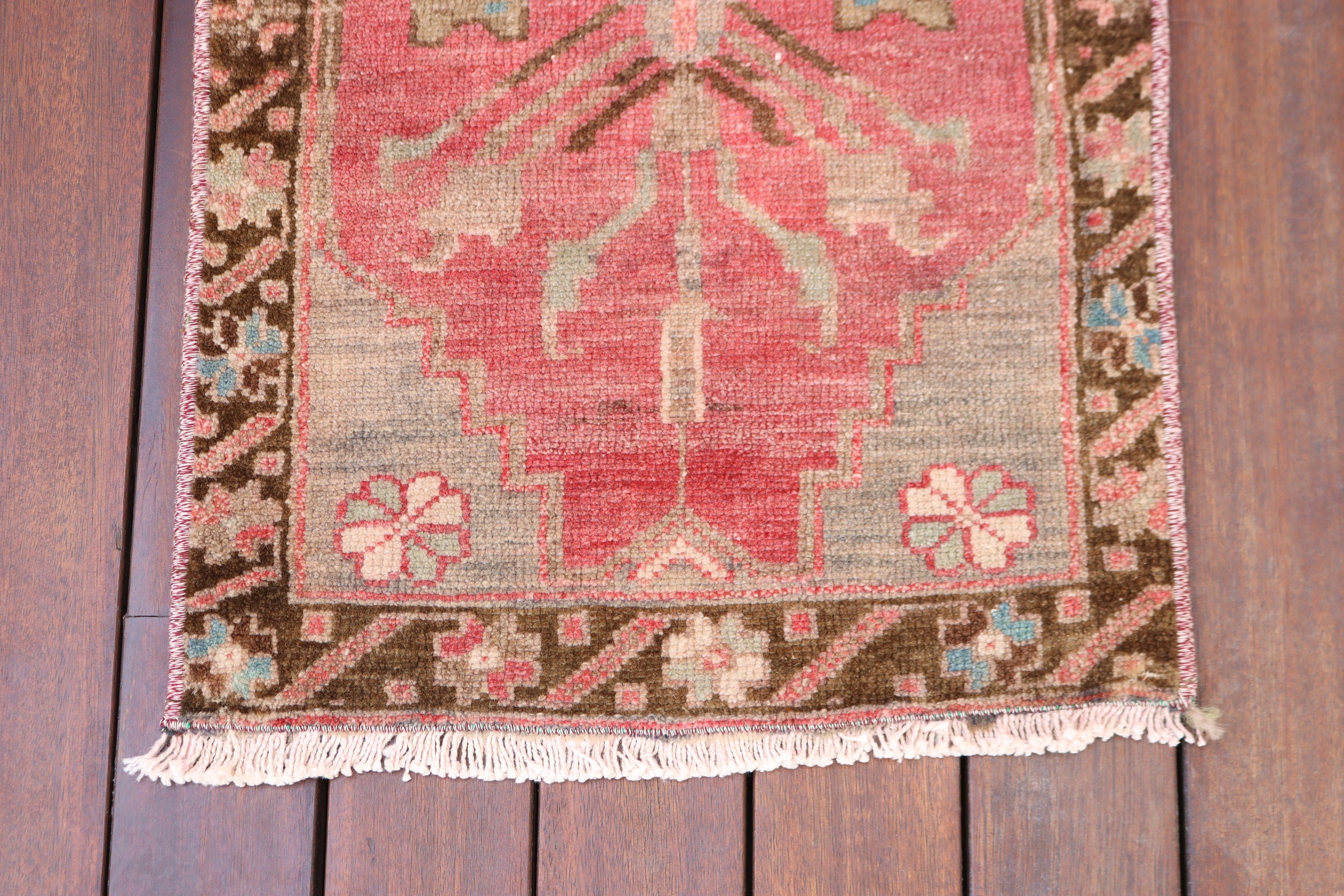 Rugs for Bath, Luxury Rug, 1.5x3.3 ft Small Rugs, Vintage Rugs, Nursery Rug, Turkish Rug, Kitchen Rugs, Antique Rug, Red Anatolian Rug