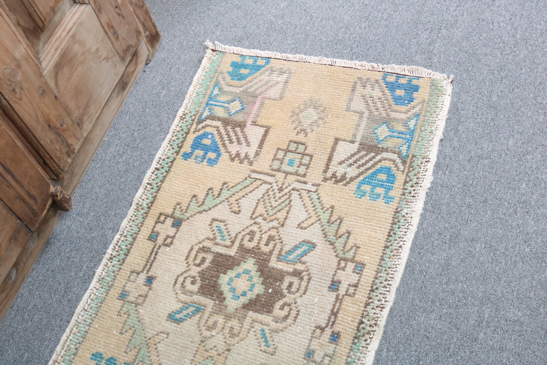 Turkish Rugs, Beige Home Decor Rug, Vintage Rug, Turkey Rugs, Floor Rugs, Small Boho Rugs, Kitchen Rugs, 1.6x3 ft Small Rug, Door Mat Rugs