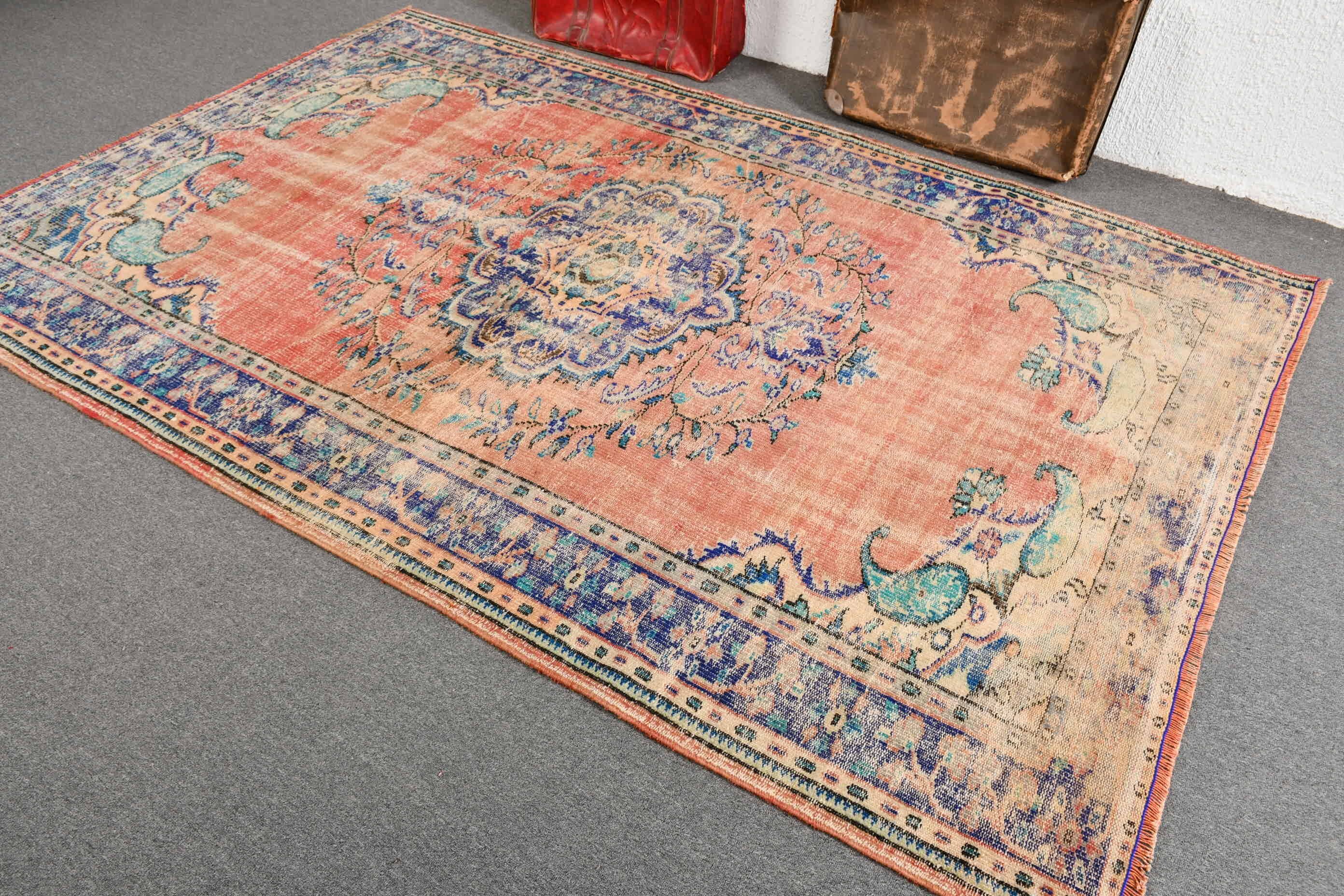 6x8.9 ft Large Rug, Moroccan Rugs, Red Moroccan Rug, Natural Rugs, Turkish Rugs, Vintage Rug, Bedroom Rugs, Dining Room Rugs