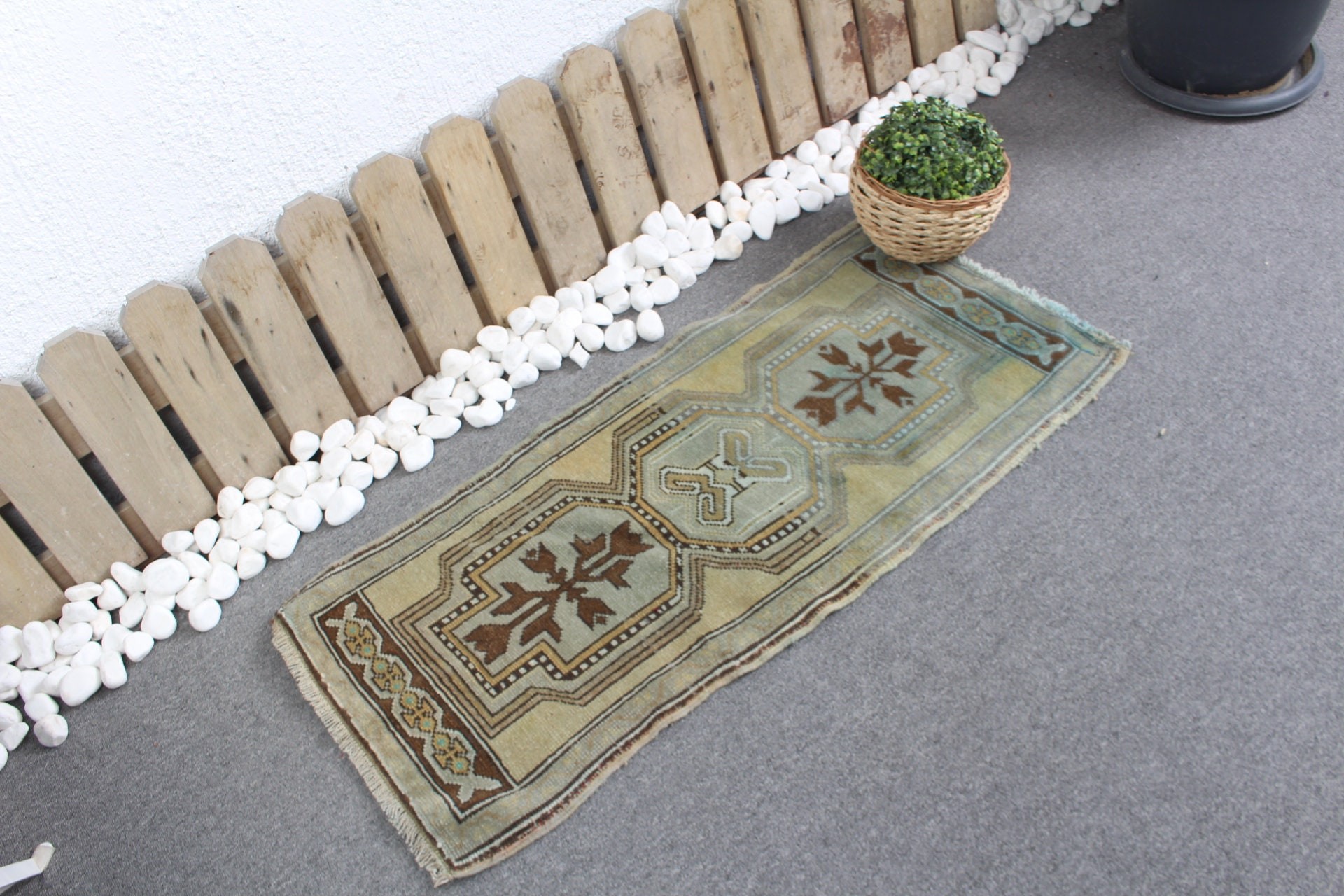 Nursery Rugs, Home Decor Rug, Moroccan Rugs, Wall Hanging Rugs, Green Moroccan Rug, 1.6x3.5 ft Small Rugs, Turkish Rugs, Vintage Rugs