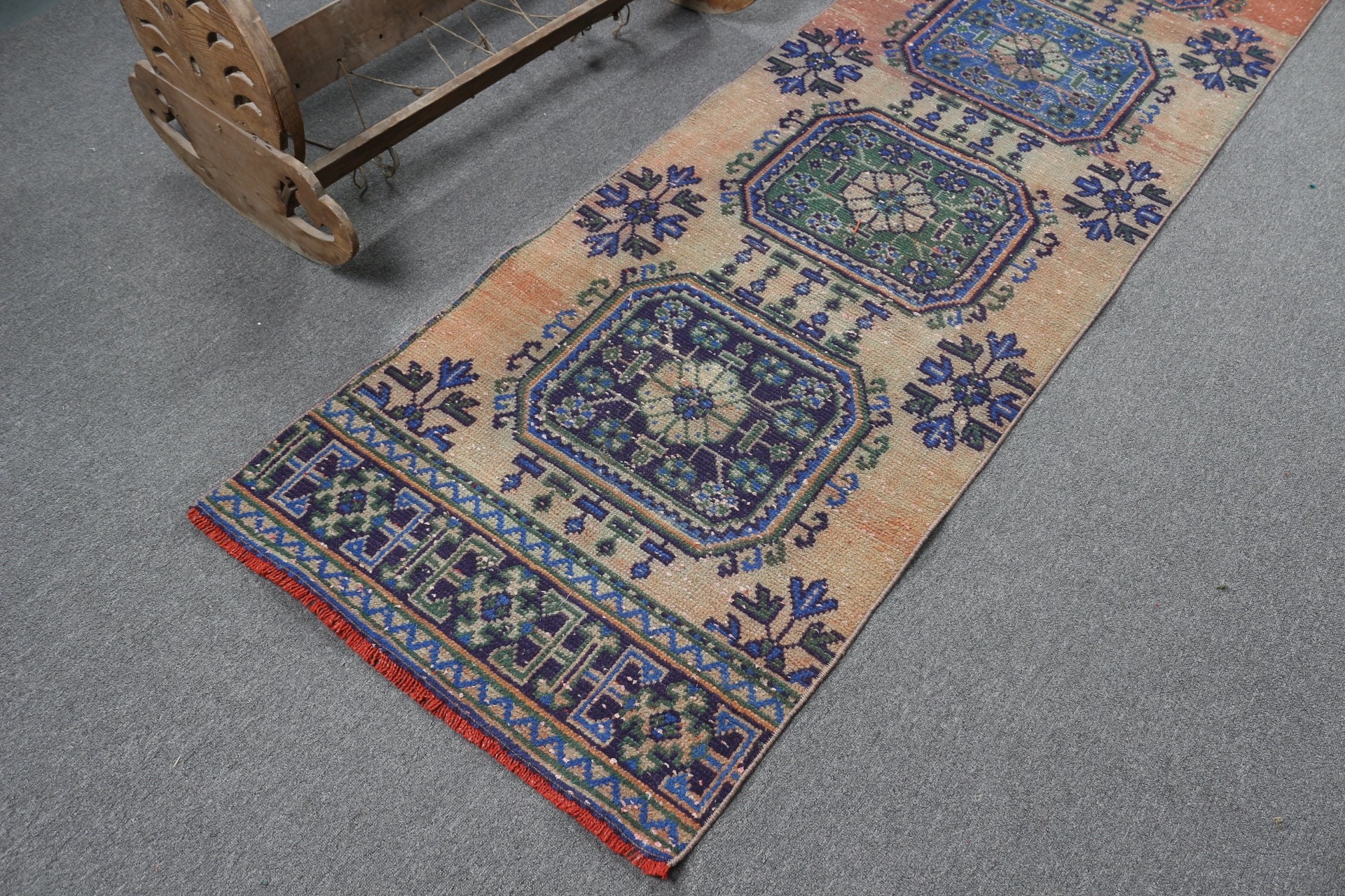 2.6x11.2 ft Runner Rug, Corridor Rug, Stair Rugs, Vintage Rugs, Oriental Rug, Green Home Decor Rug, Home Decor Rugs, Old Rug, Turkish Rugs