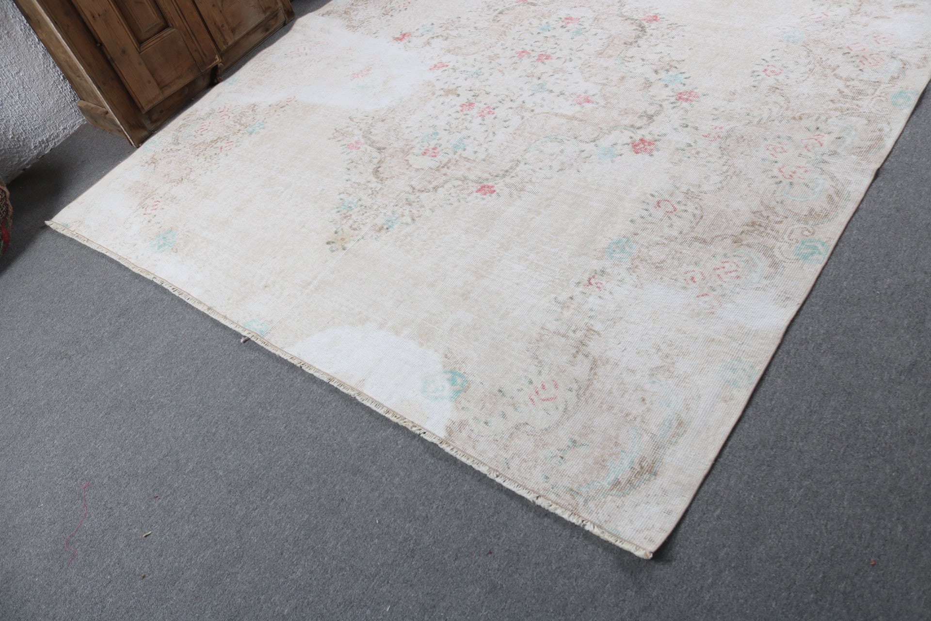 Bedroom Rugs, 7.1x7.5 ft Large Rug, Vintage Rugs, Floor Rug, Beige Luxury Rug, Turkish Rugs, Modern Rugs, Large Boho Rug, Large Vintage Rug