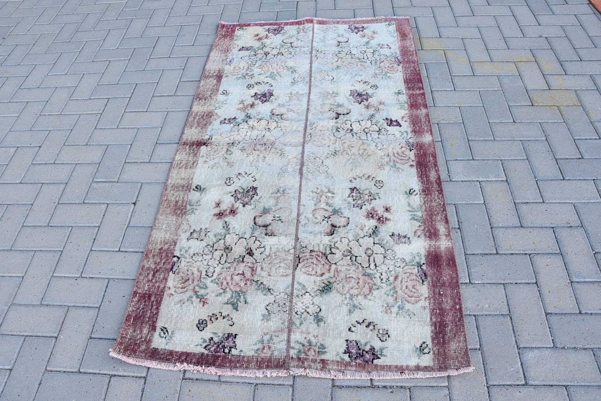 Bedroom Rug, Turkish Rugs, Anatolian Rug, 3.2x5.8 ft Accent Rugs, Oushak Rug, Entry Rug, Nomadic Rug, Vintage Rug, Rugs for Kitchen