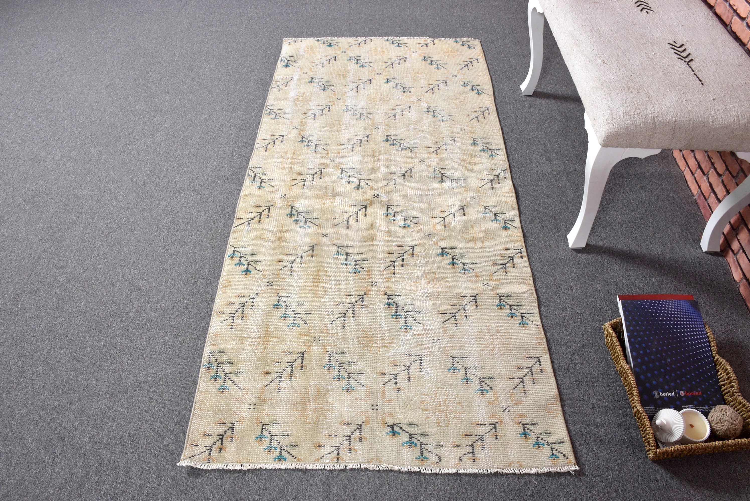 Boho Accent Rugs, Green Statement Rugs, Statement Rugs, Vintage Rug, Rugs for Bedroom, Turkish Rugs, 2.8x6.2 ft Accent Rug, Cool Rug