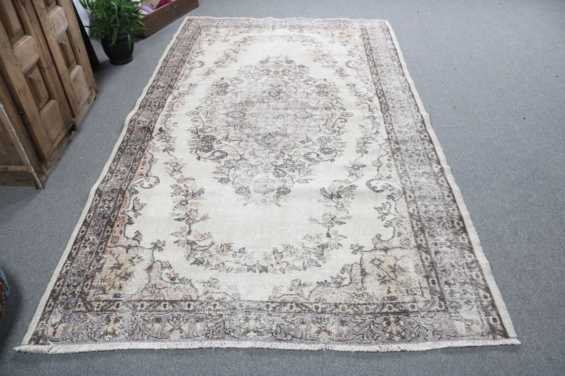 Düz Dokuma Halılar, Büyük Boho Halı, Bej Soğuk Halı, 5,3x9,1 ft Büyük Halı, Türk Halıları, Boho Halı, Yatak Odası Halısı, Vintage Dekor Halıları, Vintage Halılar