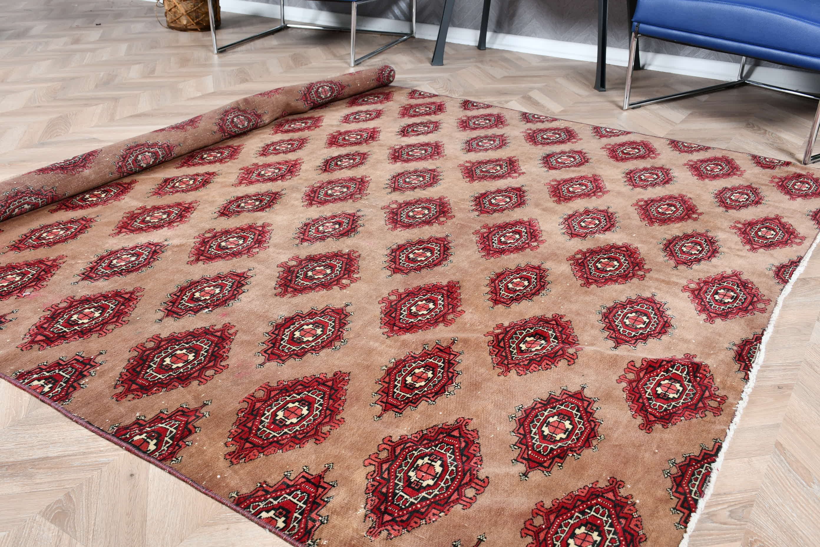 Brown Antique Rug, Kitchen Rug, Bedroom Rug, Turkish Rugs, 6.2x8.1 ft Large Rug, Living Room Rug, Bohemian Rug, Vintage Rugs, Oriental Rug