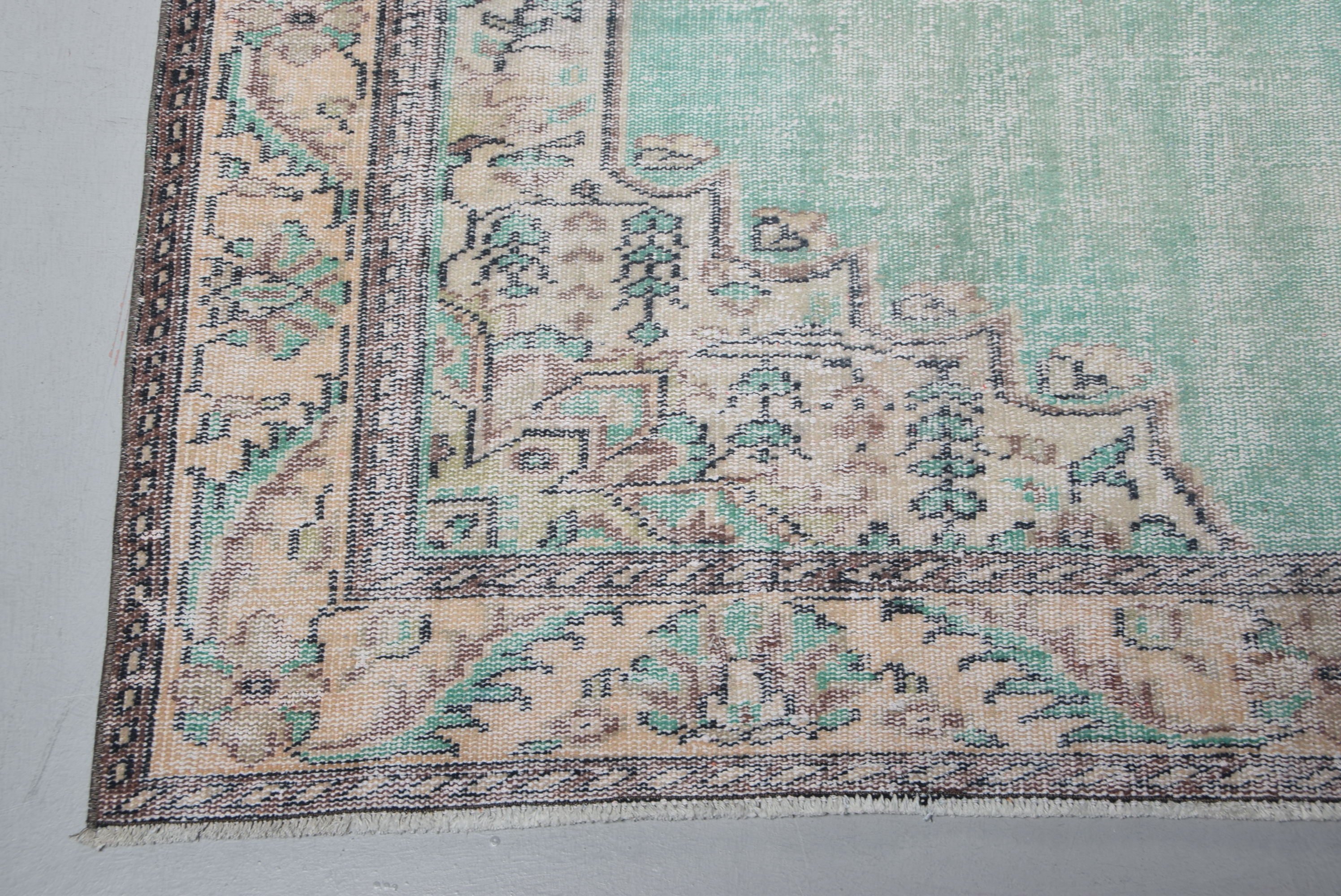 Living Room Rug, Oushak Rugs, Bedroom Rugs, 5.7x9.1 ft Large Rugs, Turkish Rugs, Green Oushak Rug, Art Rug, Rugs for Salon, Vintage Rug