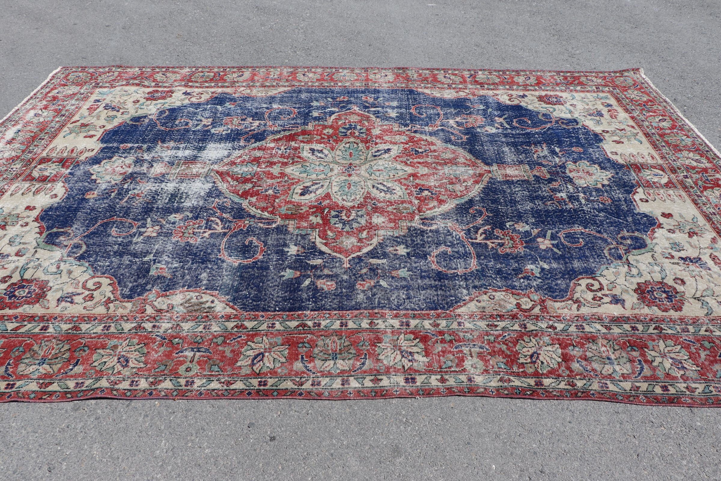 Kırmızı Antika Halı, 8.2x11.8 ft Büyük Boy Halılar, Salon Halısı, Türk Halısı, Vintage Halı, Vintage Dekor Halıları, Oushak Halısı, Fas Halısı, Salon Halıları