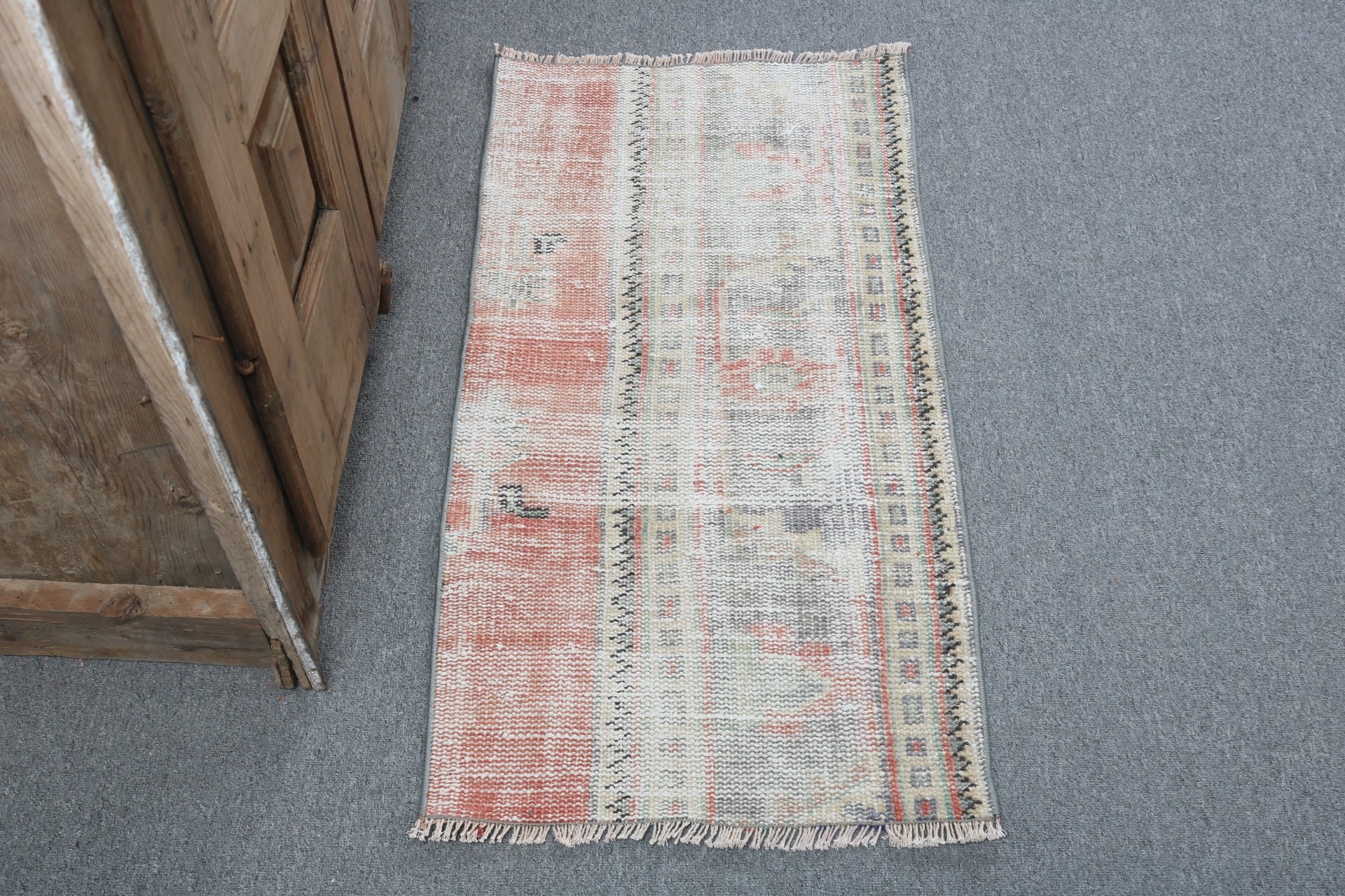 Anatolian Rugs, Orange Modern Rug, Kitchen Rugs, 1.6x3.2 ft Small Rugs, Turkish Rug, Small Vintage Rug, Entry Rugs, Boho Rugs, Vintage Rugs