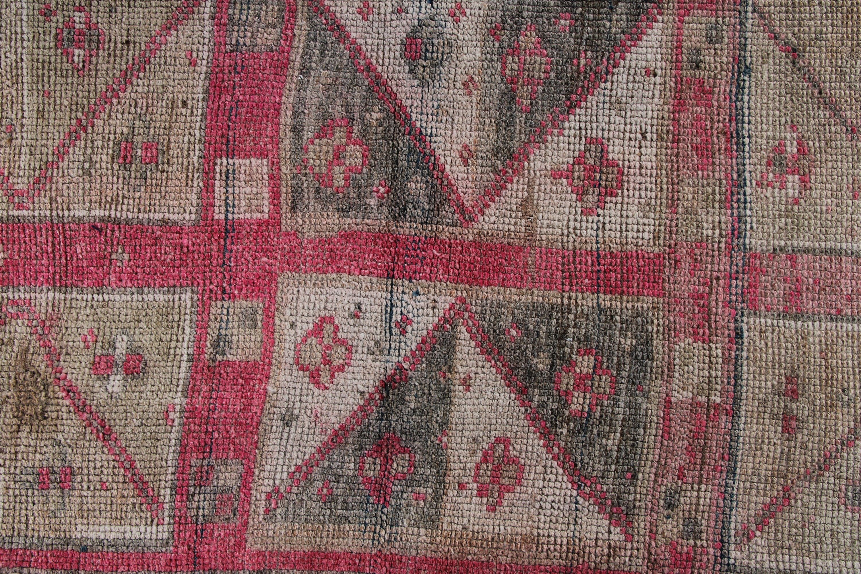 Vintage Halılar, Pembe Lüks Halı, Beni Ourain Runner Halısı, Oushak Halıları, Türk Halısı, Vintage Runner Halıları, El Dokuma Halı, 3,4x9,8 ft Runner Halısı