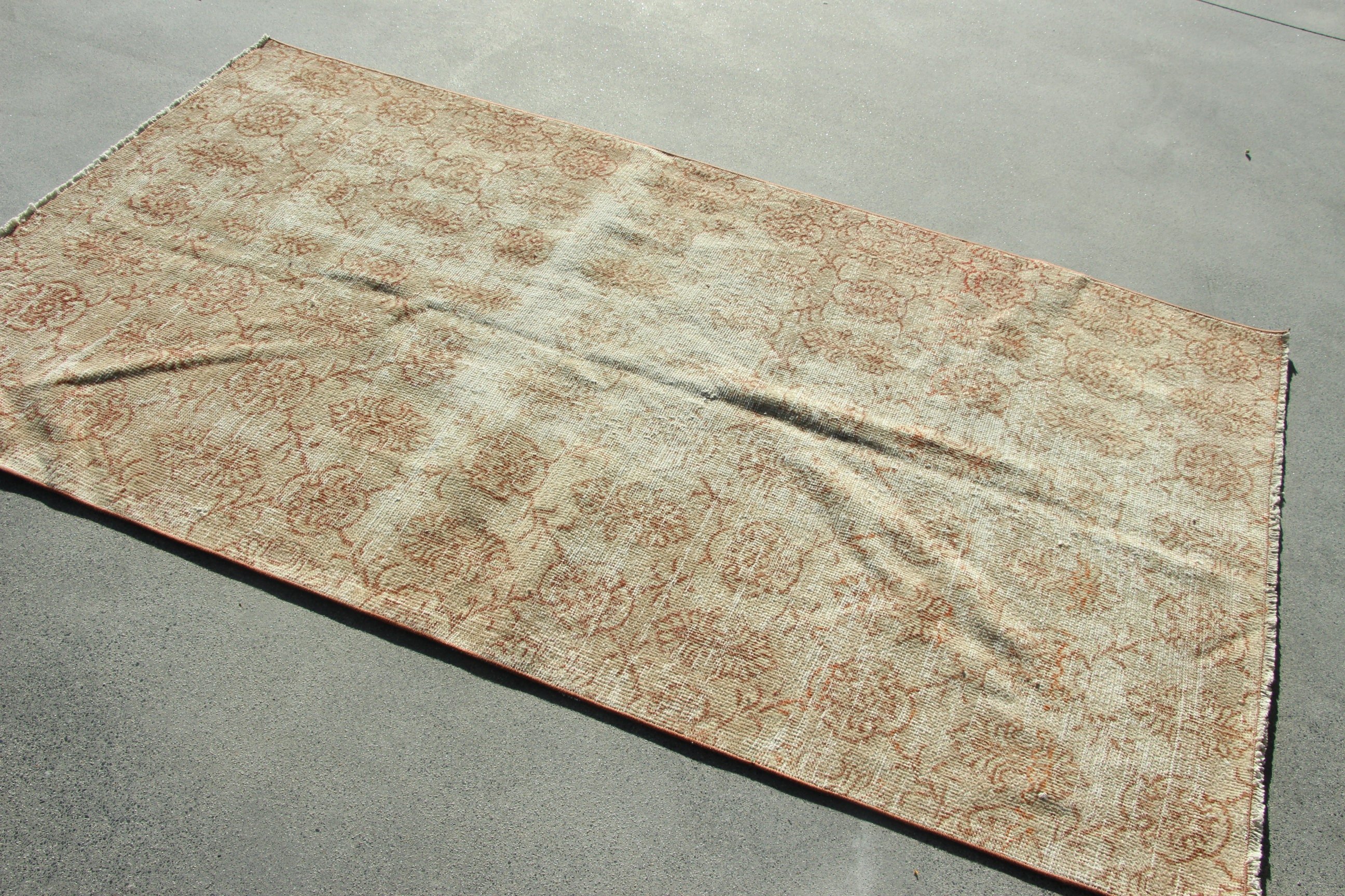 Floor Rugs, Vintage Rug, Brown Antique Rugs, Vintage Accent Rugs, Modern Rugs, 3.7x6.4 ft Accent Rugs, Entry Rug, Turkish Rug, Luxury Rugs