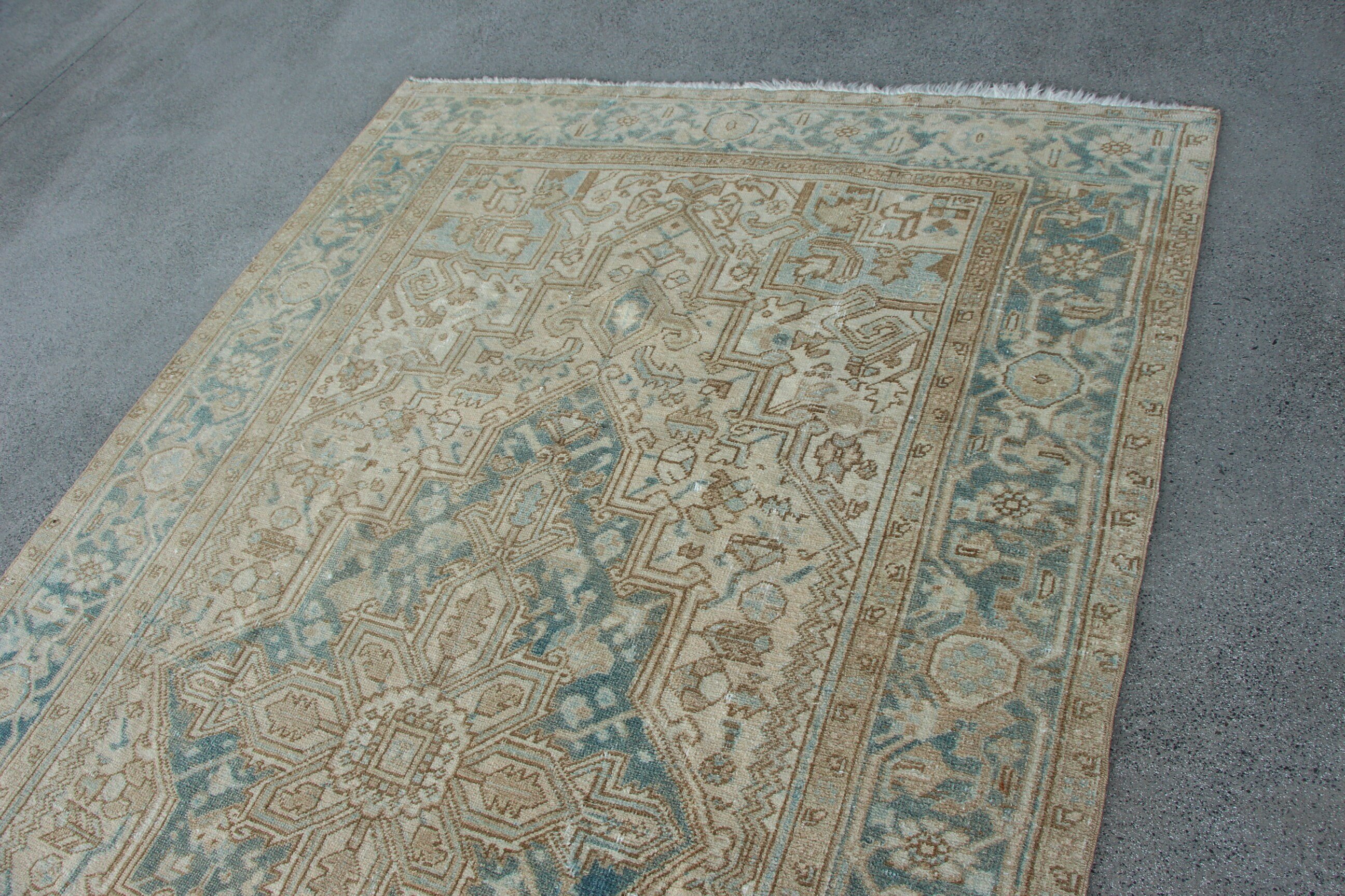 Salon Halıları, Kabile Halısı, Vintage Halı, Bej Oryantal Halılar, 5,8x9 ft Büyük Halılar, Açıklama Halısı, Anadolu Halısı, Büyük Boho Halısı, Türk Halısı