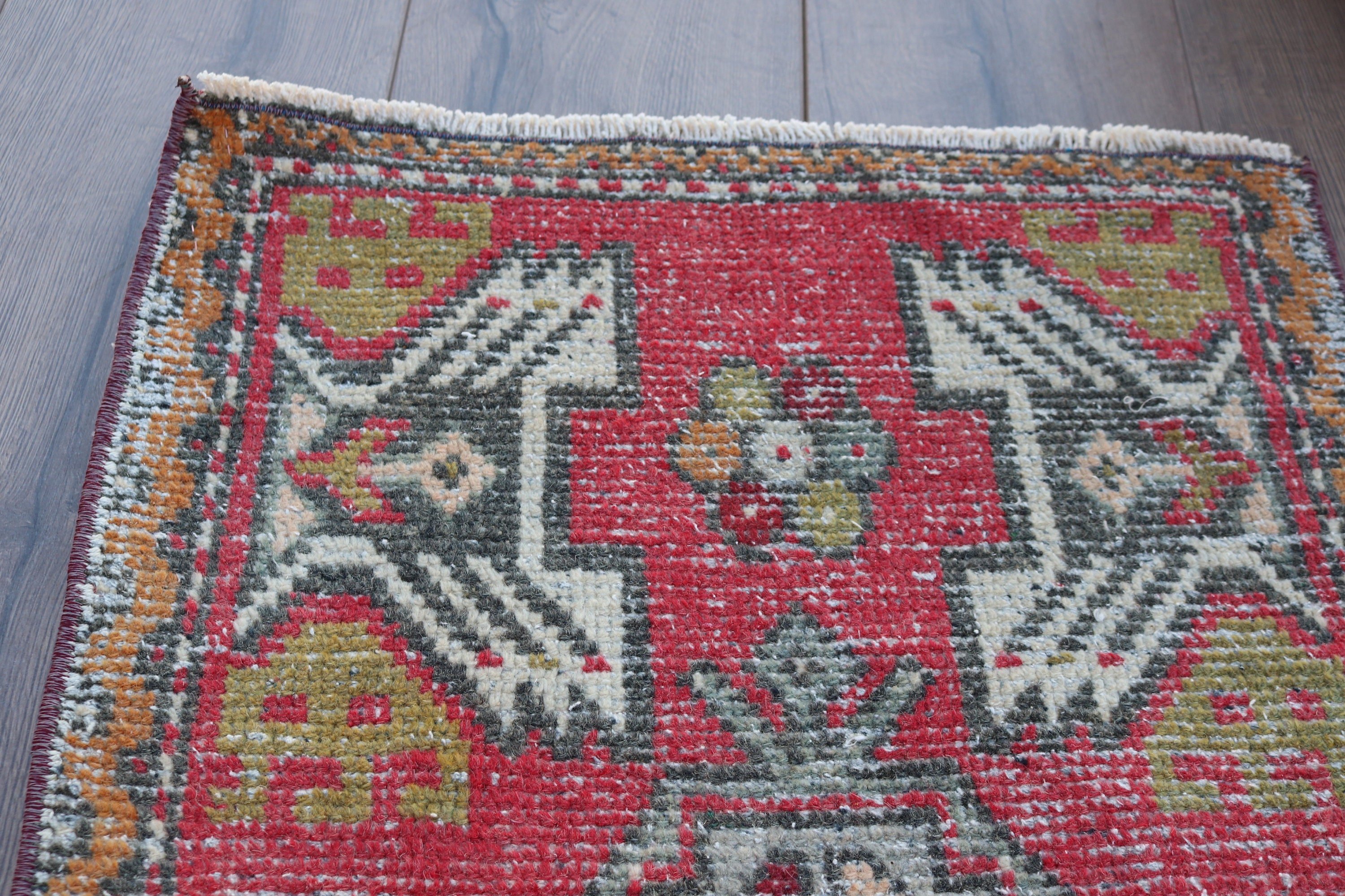 Turkish Rugs, Moroccan Rug, Cool Rug, Door Mat Rugs, Bath Rugs, Red Bedroom Rugs, 1.6x3.2 ft Small Rugs, Vintage Rugs, Rugs for Nursery