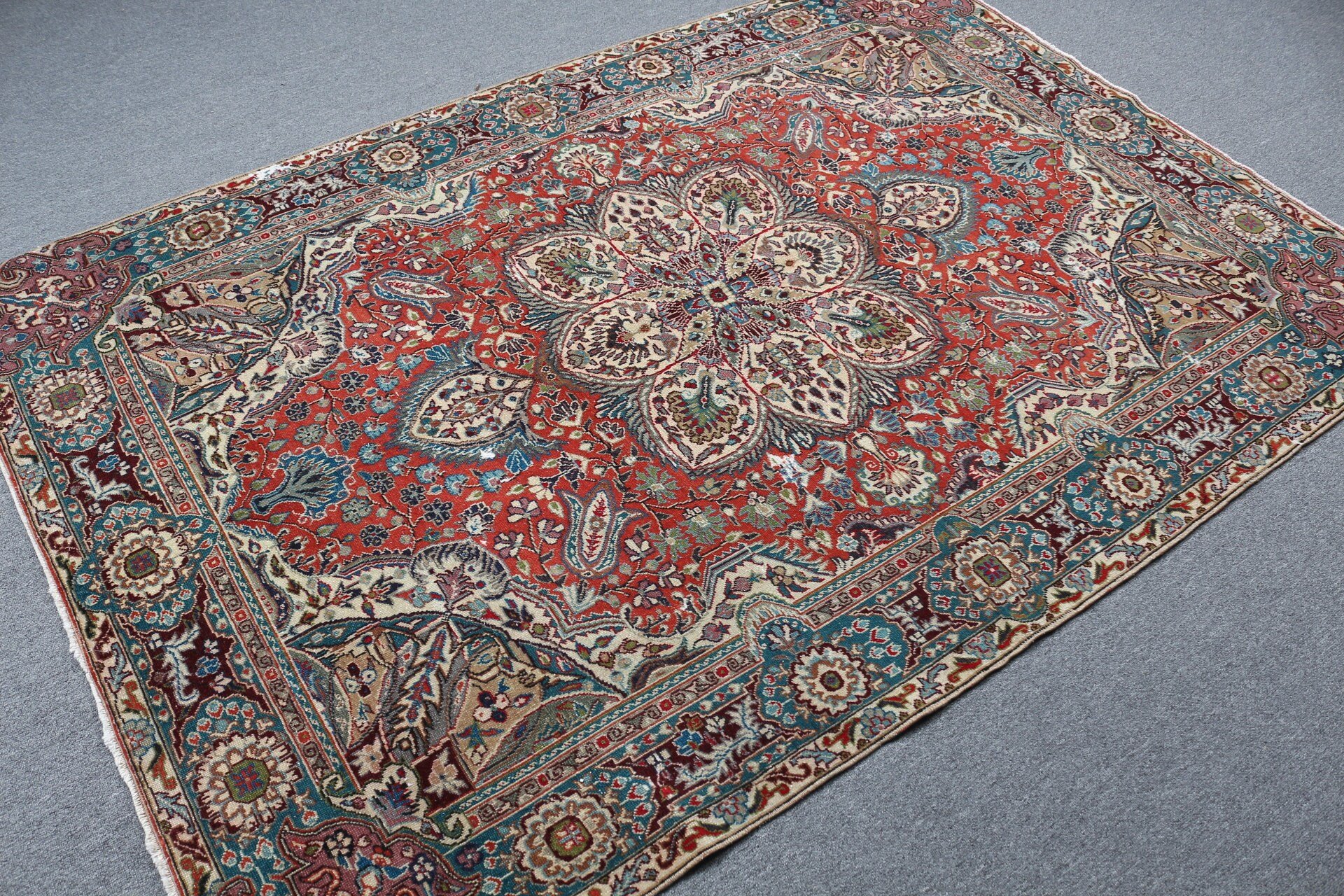 Oriental Rugs, Floor Rugs, Red Cool Rug, Turkish Rug, Nursery Rugs, 4.9x7.1 ft Area Rug, Bedroom Rugs, Rugs for Living Room, Vintage Rug