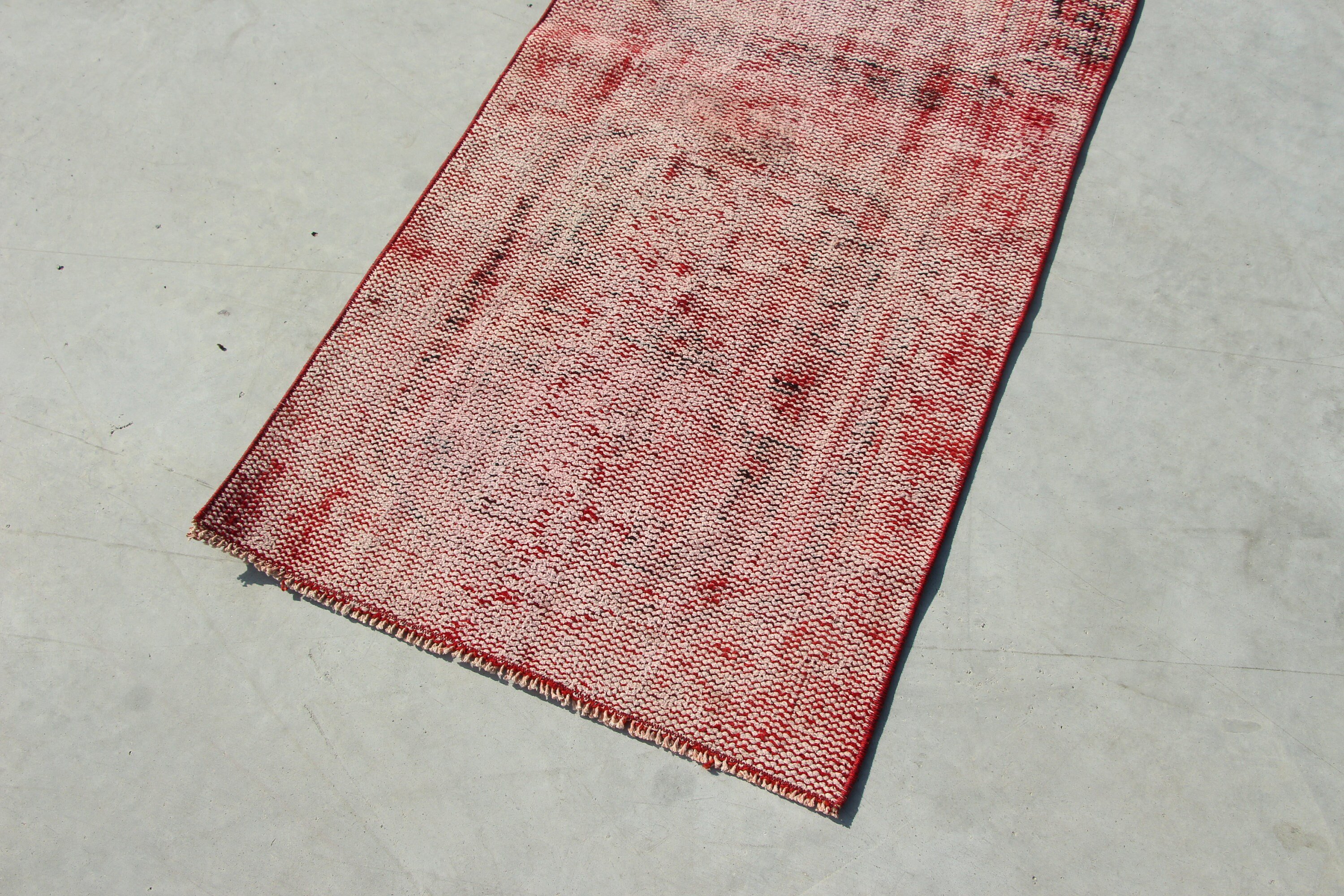 Oriental Rug, Red Home Decor Rug, 2.3x5 ft Small Rugs, Oushak Rugs, Vintage Rugs, Door Mat Rug, Turkish Rugs, Organic Rugs, Kitchen Rugs
