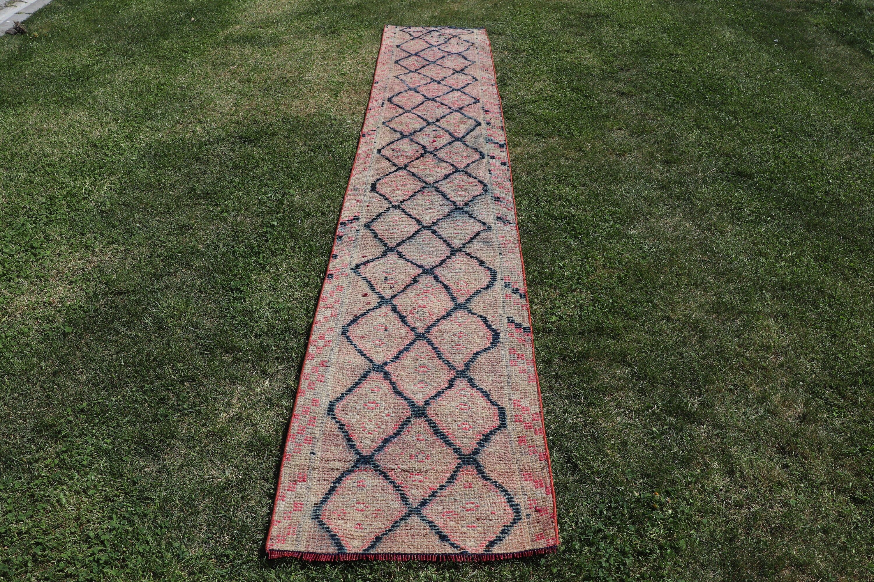 Modern Rug, Stair Rug, Turkish Rug, Statement Rugs, Brown Boho Rug, Antique Rug, Vintage Rug, 3.3x8.5 ft Runner Rugs, Vintage Runner Rugs