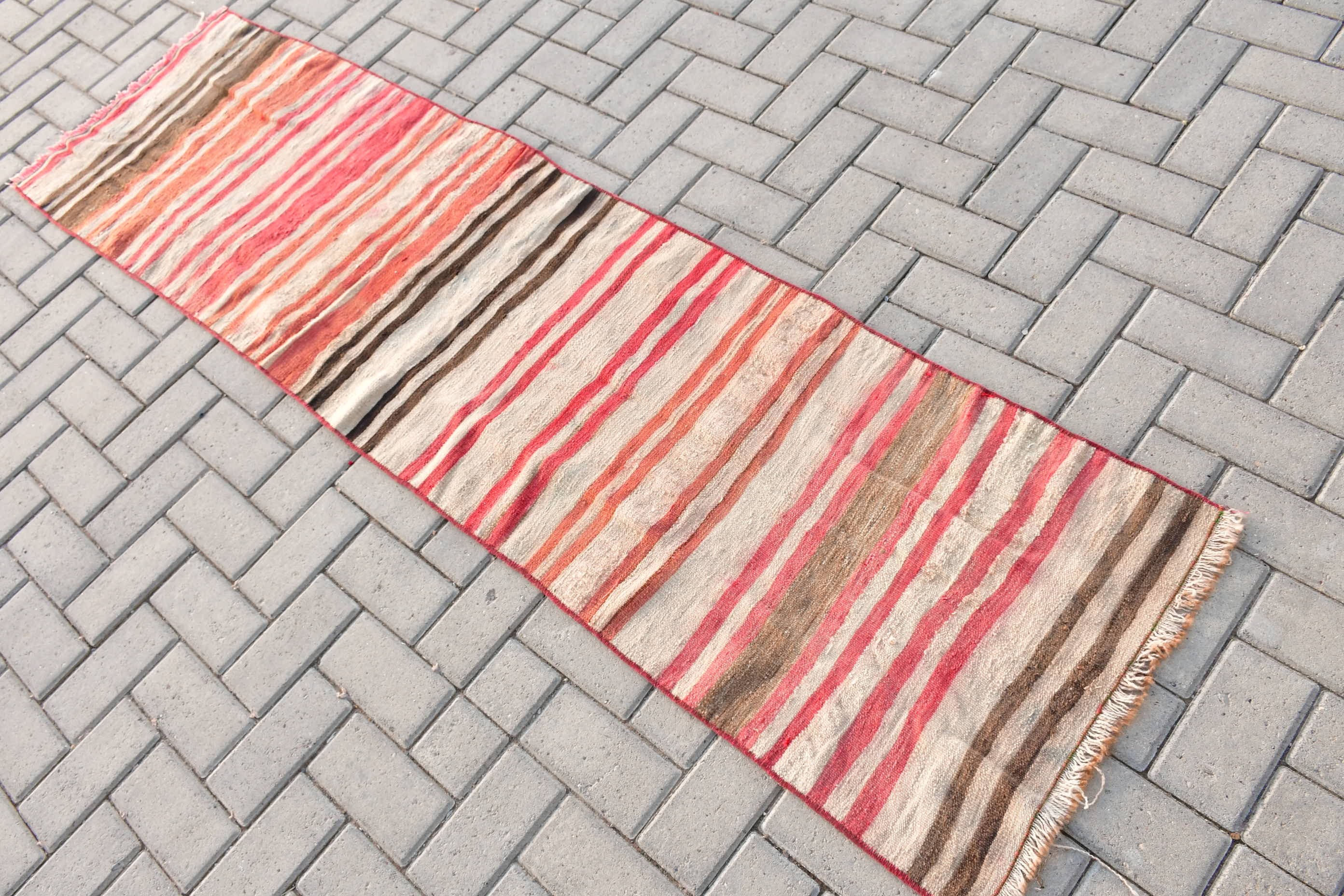 Kilim, 2x7.4 ft Yolluk Halıları, Vintage Halılar, Göçebe Halısı, Yün Halısı, Mutfak Halıları, Bej Yün Halısı, Merdiven Halıları, Türk Halısı, Ev Dekorasyonu Halısı