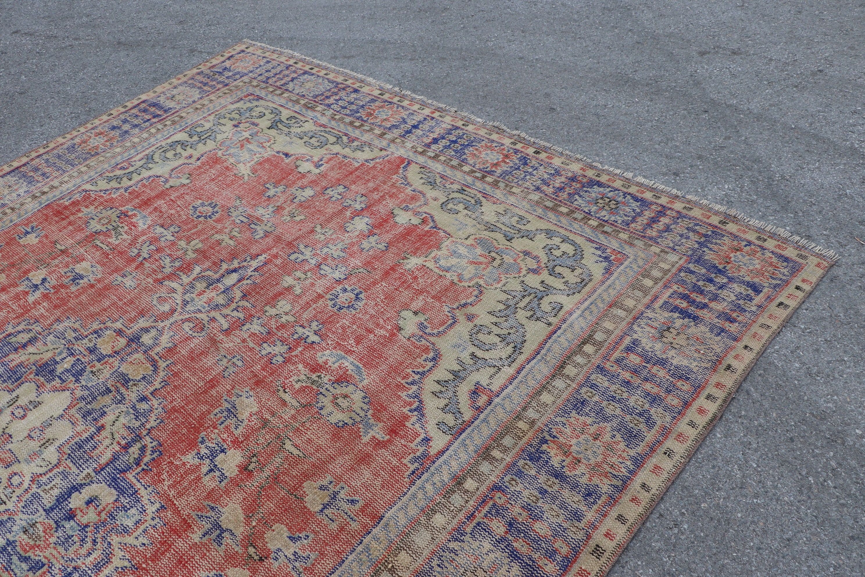 Turkish Rug, Vintage Rugs, Salon Rug, Dining Room Rugs, Home Decor Rug, Handwoven Rug, Oushak Rug, Red  8.2x12 ft Oversize Rug