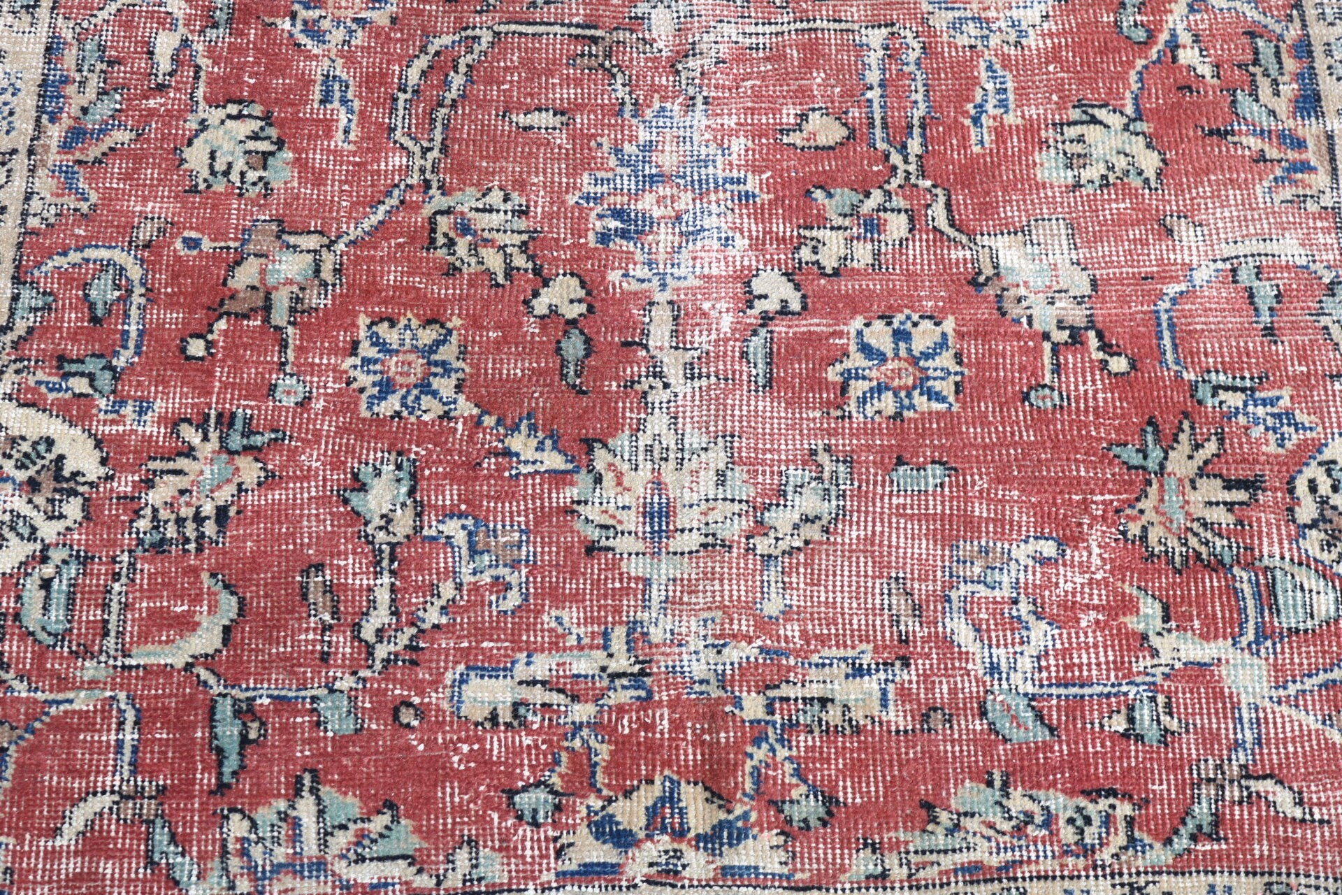 Türk Halıları, Kırmızı Ev Dekorasyonu Halısı, Küçük Boho Halıları, Küçük Alan Halıları, Vintage Halılar, 2x3.3 ft Küçük Halı, El Dokuma Halı