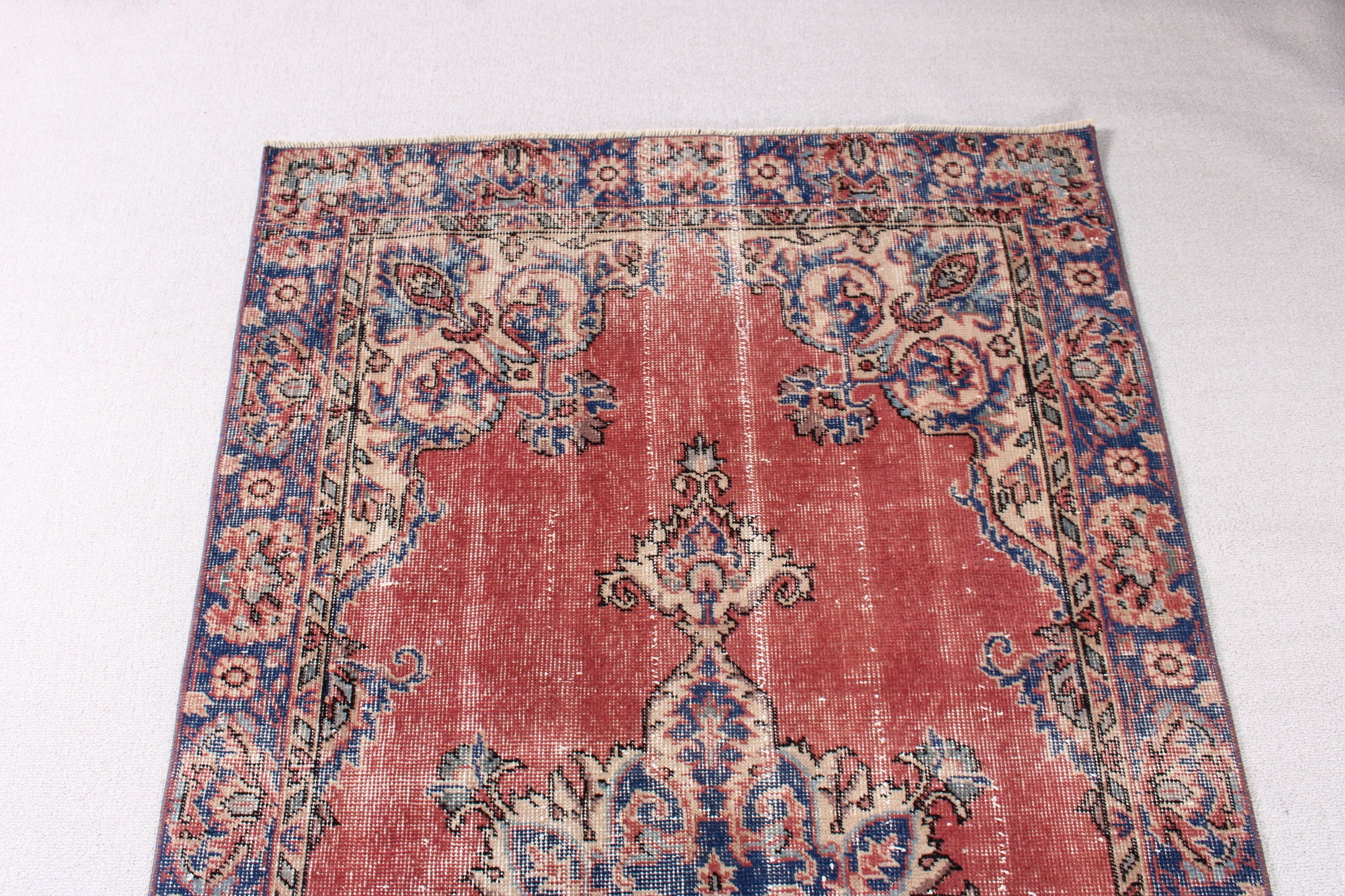 Vintage Rugs, Oriental Rug, Cool Rugs, 3.4x6.8 ft Accent Rug, Red Anatolian Rug, Decorative Rug, Turkish Rugs, Vintage Accent Rug