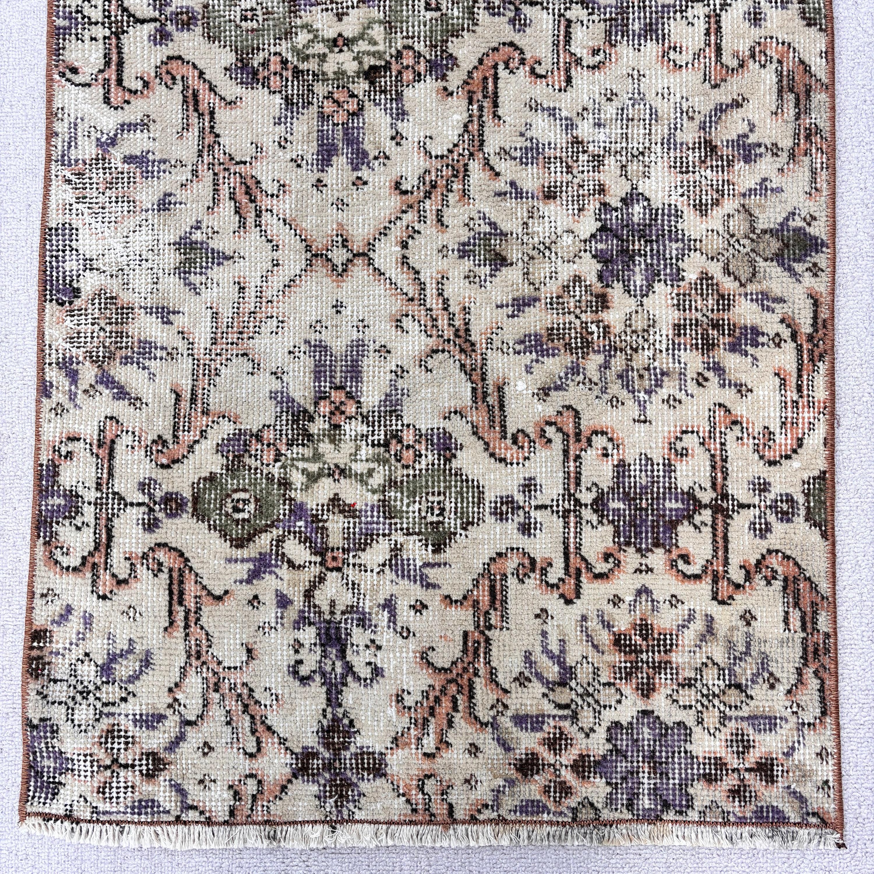 Kapı Paspasları için Halılar, Kahverengi Boho Halı, Ev Dekorasyonu Halısı, Vintage Halı, Banyo Halıları, Araba Paspas Halısı, 2x3,2 ft Küçük Halılar, Türk Halıları, Oushak Halıları