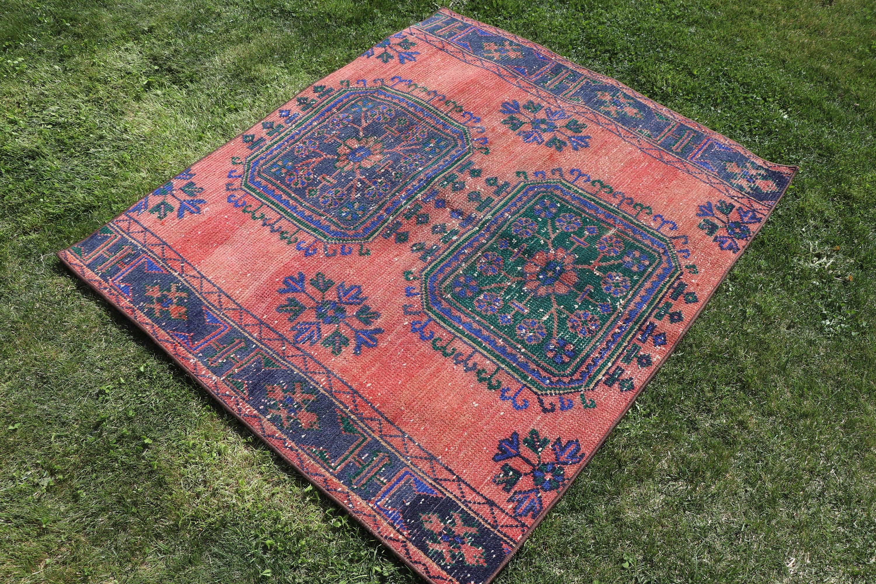 3,8x4,4 ft Accent Halılar, Modern Halı, Mutfak Halısı, Türk Halısı, Mutfak Halıları, Kırmızı Oryantal Halılar, Boho Halılar, Vintage Halılar, Giriş Halıları