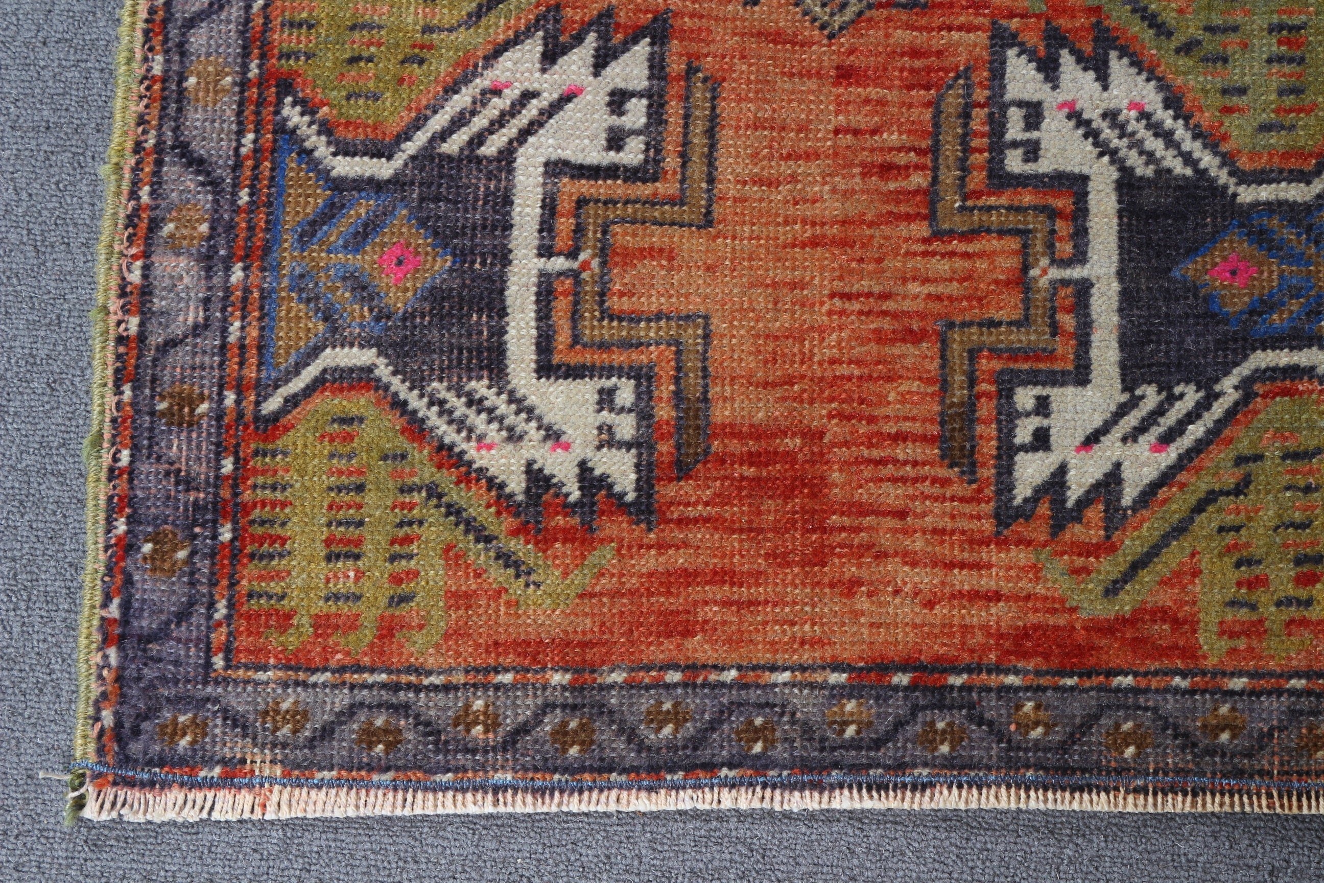 Pale Rug, Orange Oriental Rug, Bedroom Rug, Car Mat Rug, Wall Hanging Rug, Turkish Rug, 1.7x3.1 ft Small Rug, Vintage Rug