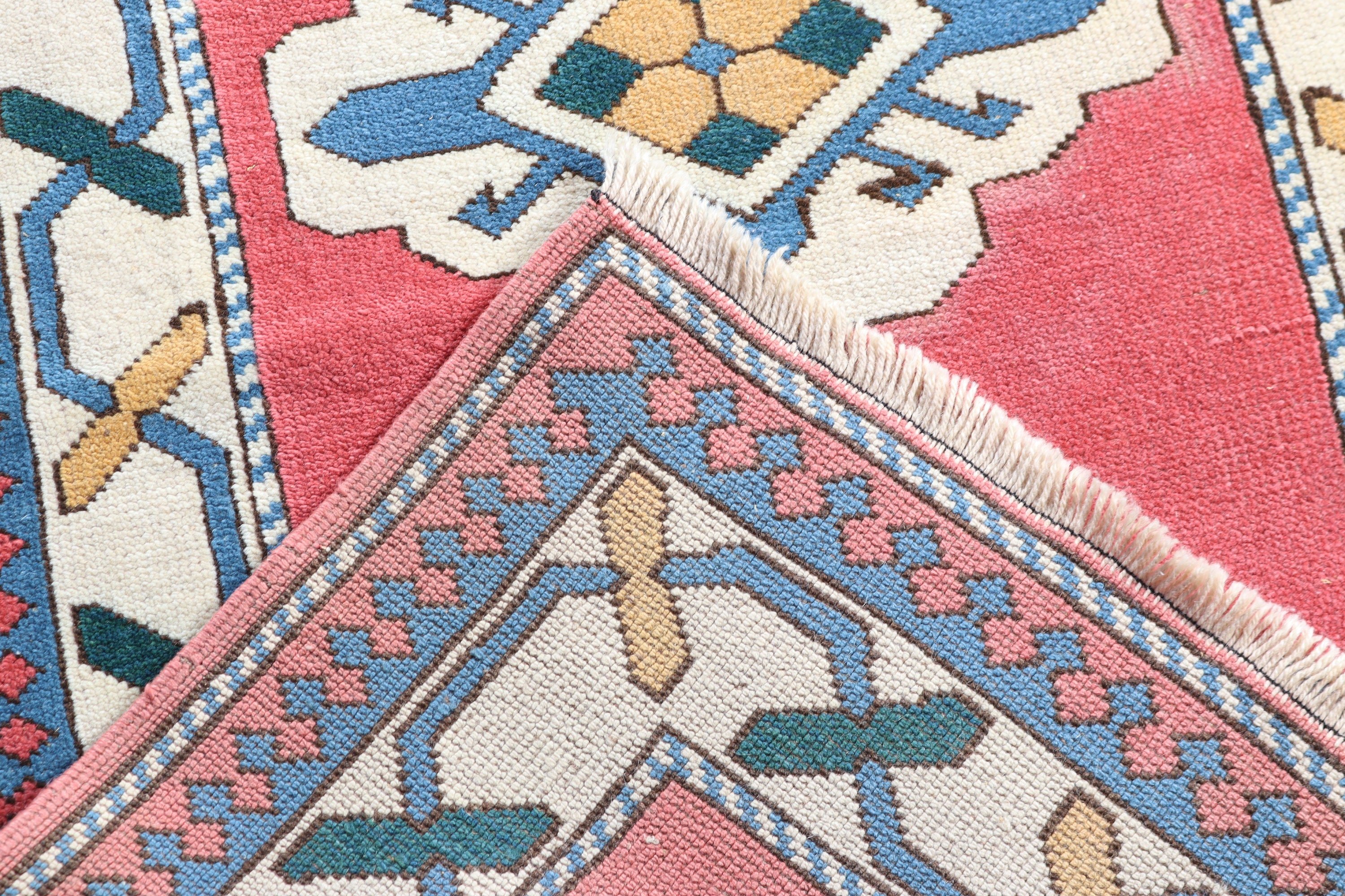 Neutral Rugs, Wool Rugs, 2.8x9.8 ft Runner Rugs, Rugs for Runner, Vintage Rugs, Turkish Rugs, Vintage Runner Rug, Pink Geometric Rugs