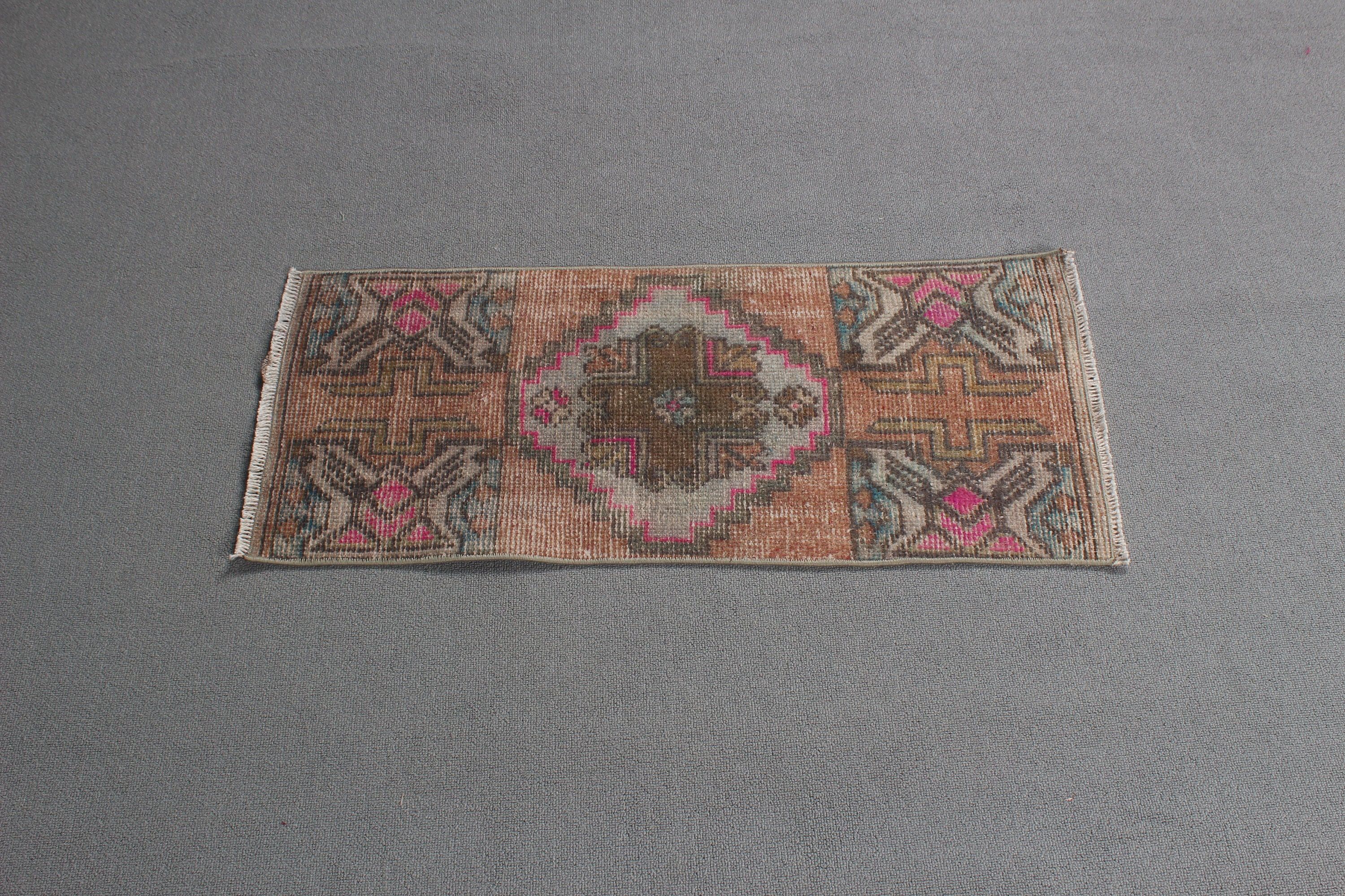 Kitchen Rugs, Door Mat Rugs, Turkish Rugs, Vintage Rugs, Flatweave Rug, Small Area Rug, Bronze Moroccan Rugs, 1.3x2.9 ft Small Rug