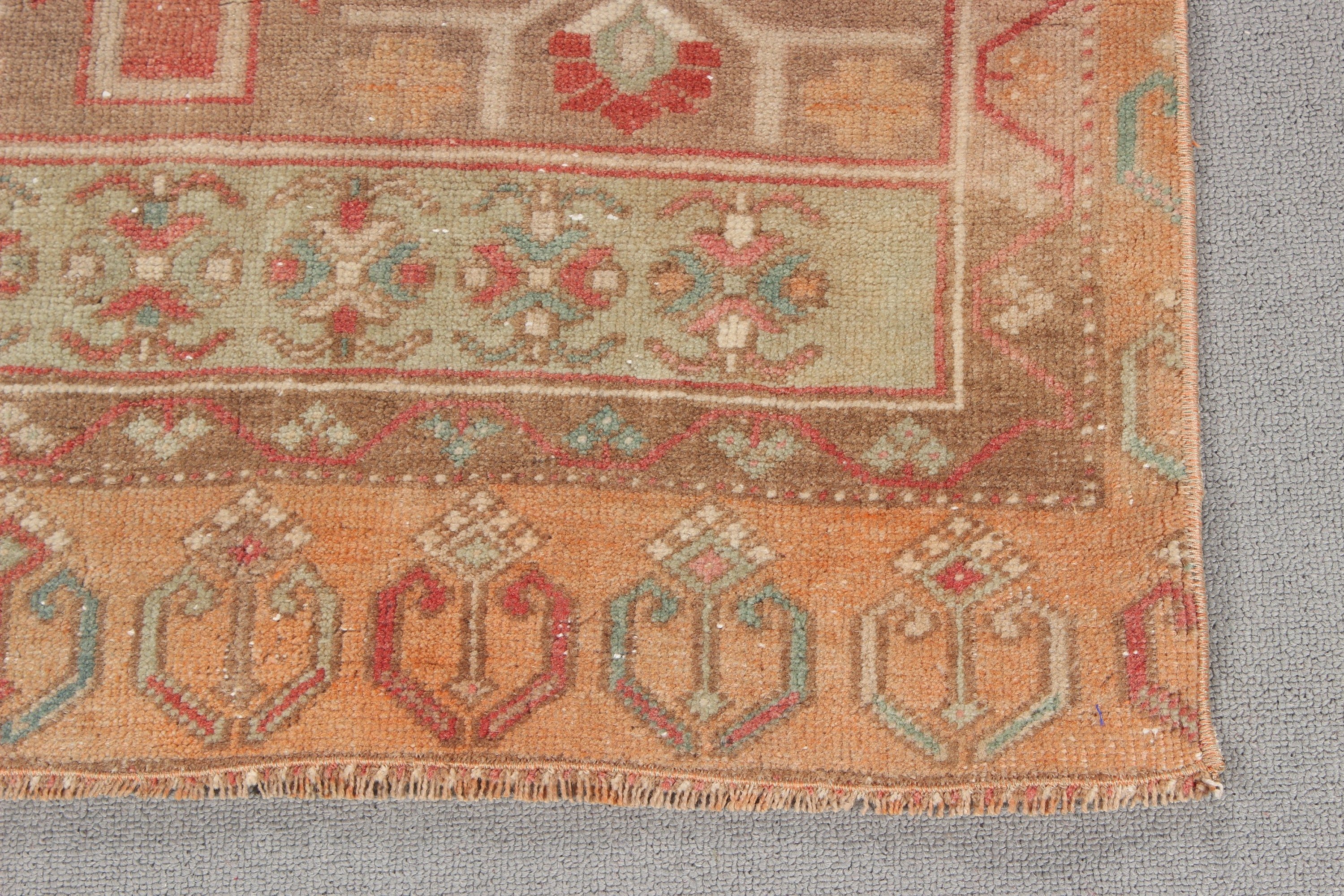 Ev Dekor Halısı, Turuncu Boho Halıları, Aztek Halıları, Oushak Halısı, 2,6x6 ft Accent Halı, Dekoratif Halı, Türk Halıları, Boho Accent Halısı, Vintage Halılar