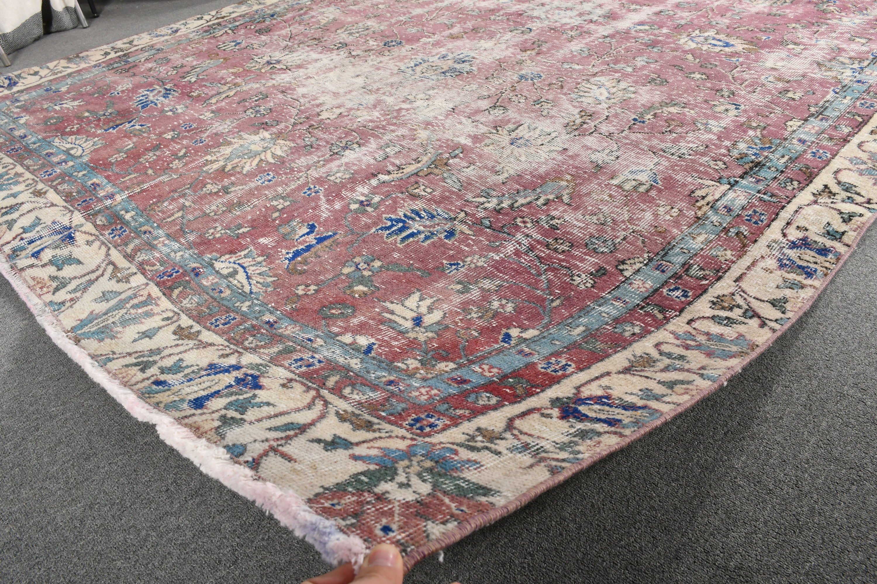 Türk Halısı, Mor Fas Halısı, Yatak Odası Halısı, Yün Halısı, 6,4x9,5 ft Büyük Halılar, Anadolu Halısı, Vintage Halı, Türkiye Halıları, Yemek Odası Halısı