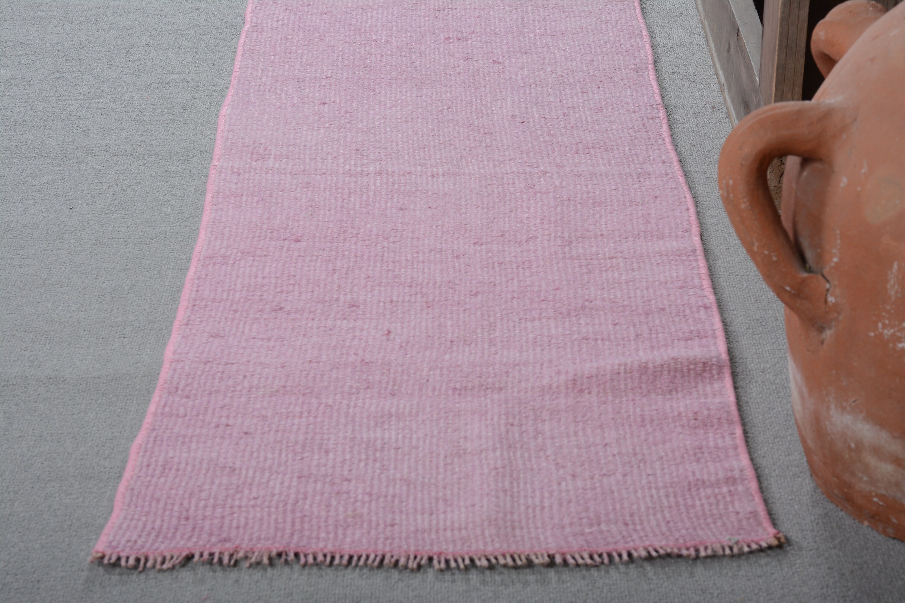 Stair Rug, Vintage Rugs, Rugs for Kitchen, Hallway Rugs, 1.5x10.3 ft Runner Rugs, Cool Rug, Oushak Rug, Turkish Rug, Pink Moroccan Rug