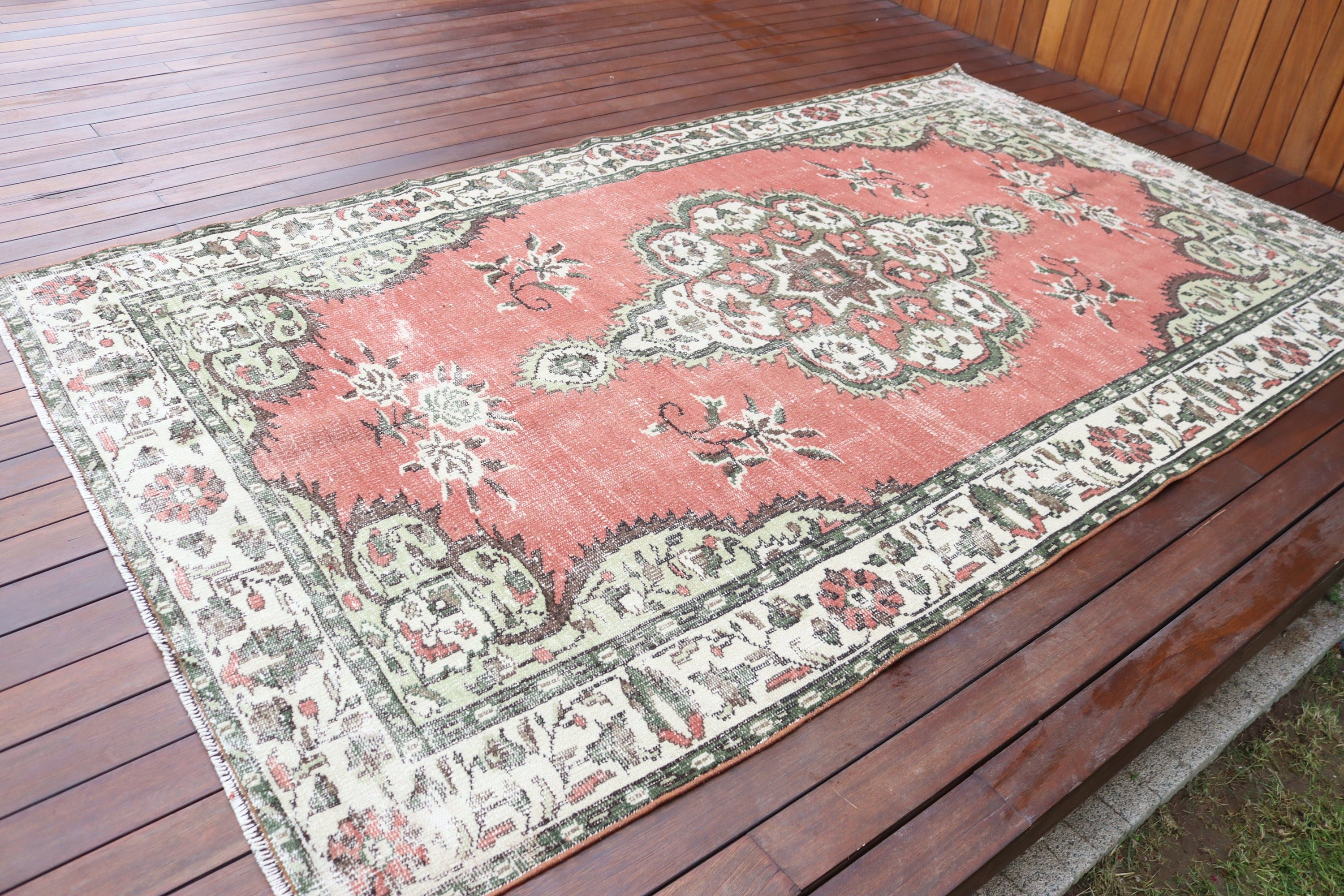 Rugs for Bedroom, Turkish Rug, Salon Rug, Red  5.3x9.4 ft Large Rug, Wool Rug, Dining Room Rugs, Vintage Rugs