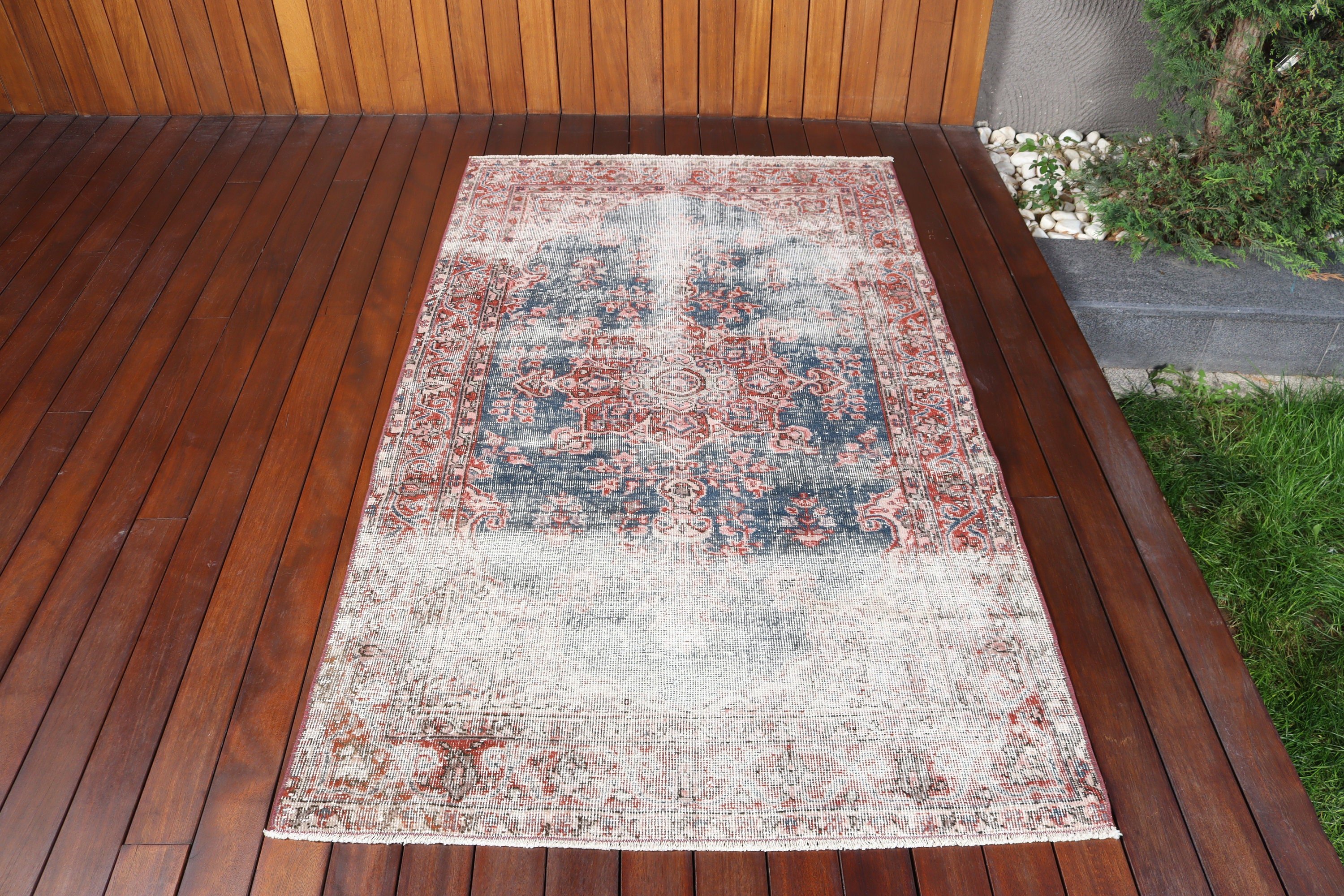 Turkish Rug, Rugs for Entry, Red Floor Rugs, Vintage Accent Rug, Wool Rug, Vintage Rug, 3.6x6.1 ft Accent Rugs, Luxury Rug, Aztec Rug