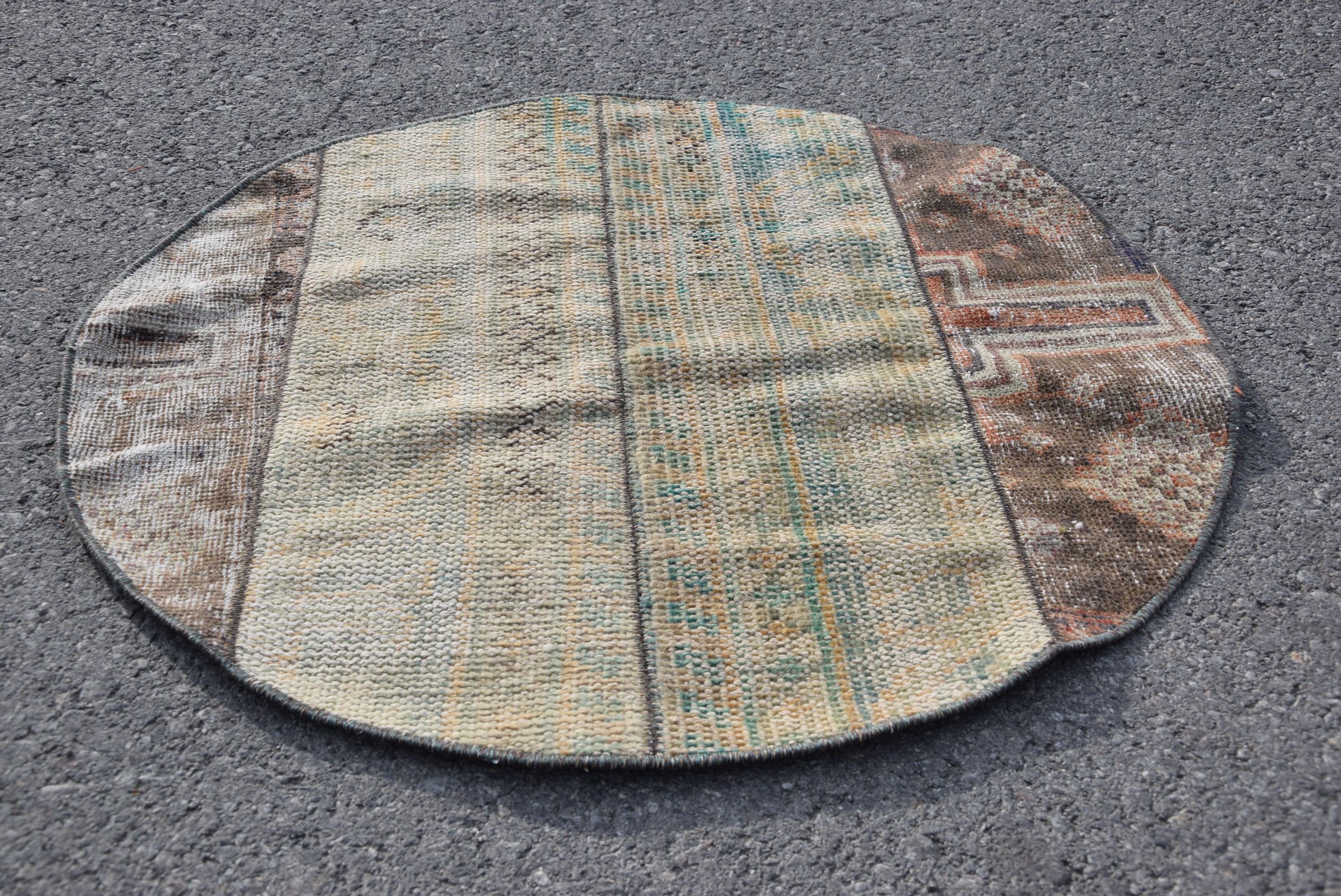 Custom Rugs, Car Mat Rug, Oriental Rug, 2.8x2.8 ft Small Rugs, Brown Anatolian Rug, Turkish Rug, Vintage Rug, Door Mat Rug, Home Decor Rugs