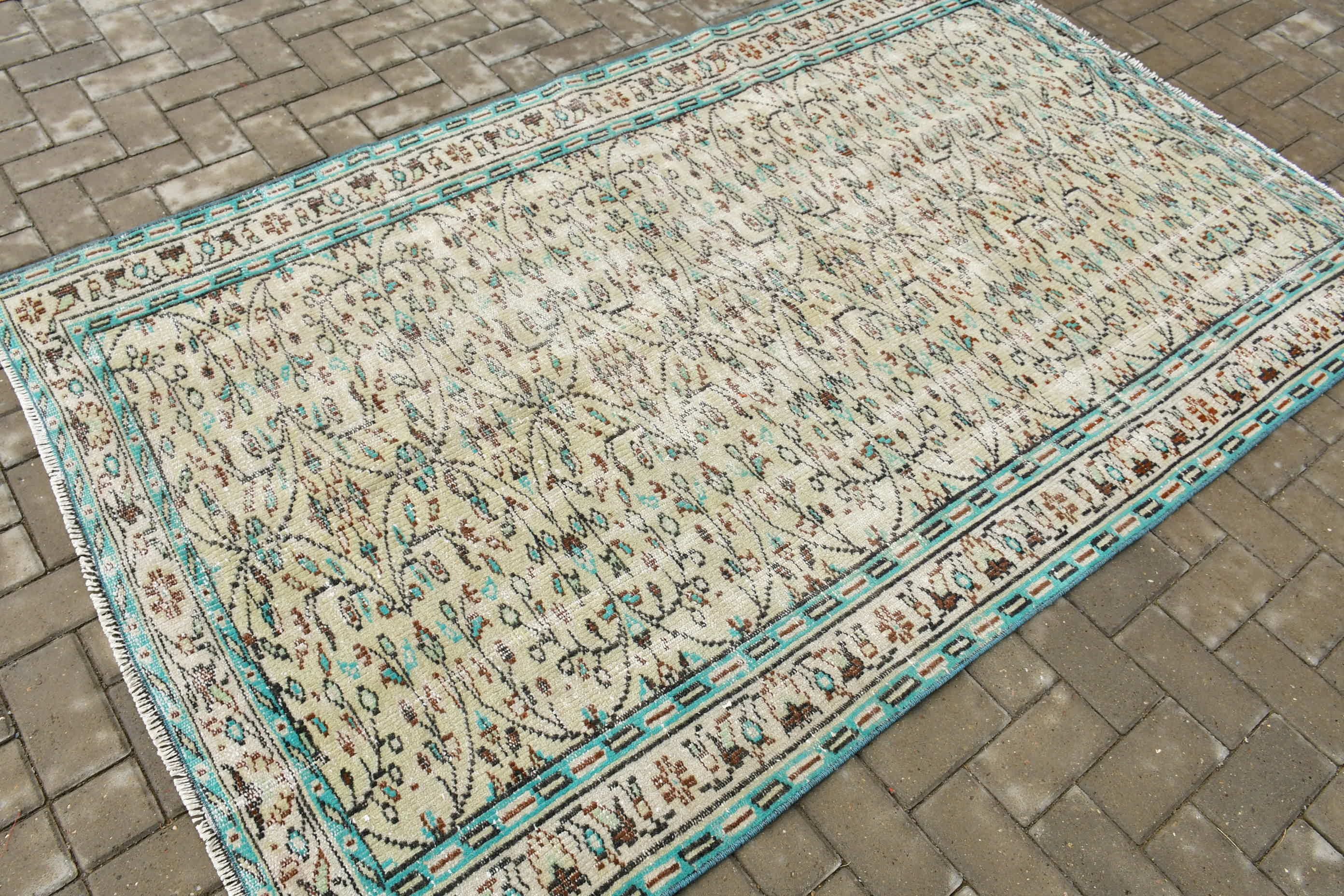 Green Anatolian Rug, Vintage Rugs, 4.6x7.7 ft Area Rug, Turkish Rugs, Nursery Rug, Anatolian Rug, Dorm Rug, Rugs for Kitchen