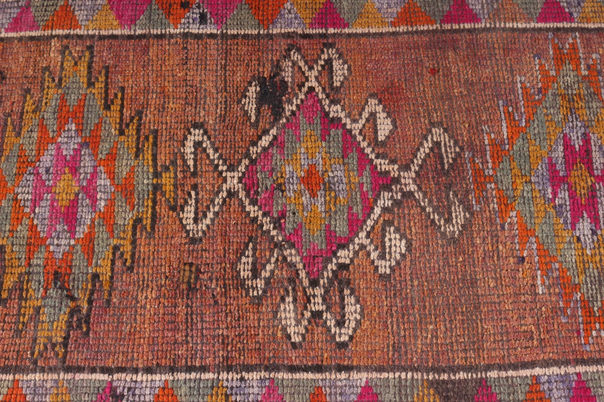 Turkish Rug, Rugs for Kitchen, Vintage Rug, Moroccan Rug, Kitchen Rug, Old Rug, 2.4x13.2 ft Runner Rug, Orange Anatolian Rug, Hallway Rugs