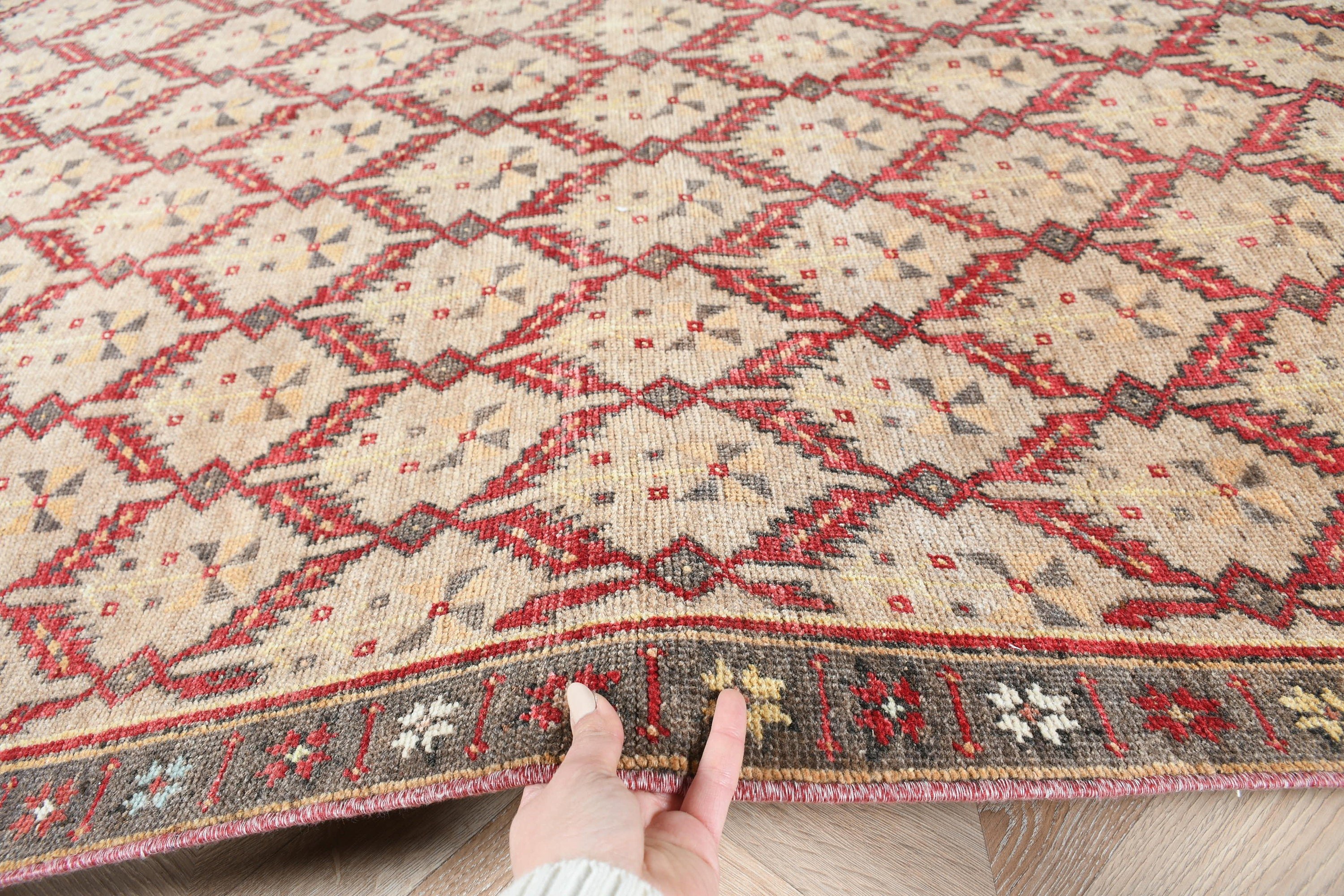 Bedroom Rug, Turkish Rugs, Oushak Rugs, Vintage Rug, Ethnic Rug, Living Room Rug, Beige  5x9.4 ft Large Rugs