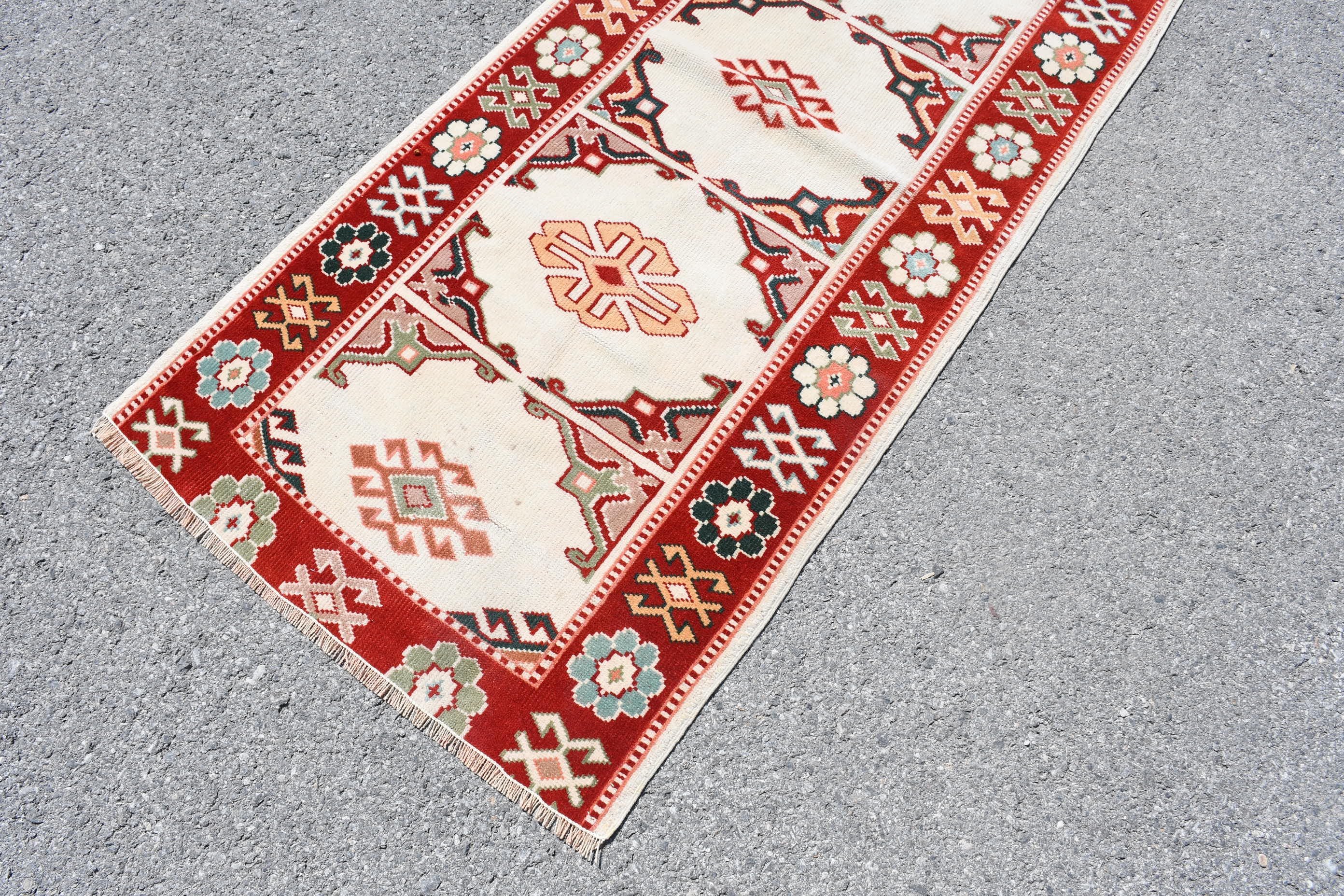 2.6x6.2 ft Accent Rugs, Turkey Rugs, Vintage Rugs, Rugs for Entry, Turkish Rug, Red Oriental Rug, Entry Rug, Bedroom Rug, Oushak Rug