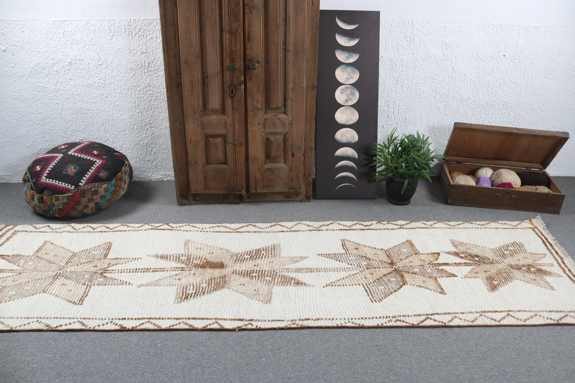 Flatweave Rugs, Turkish Rugs, Rugs for Corridor, Vintage Rugs, Anatolian Rugs, Long Runner Rugs, Beige Floor Rugs, 3x10.7 ft Runner Rugs