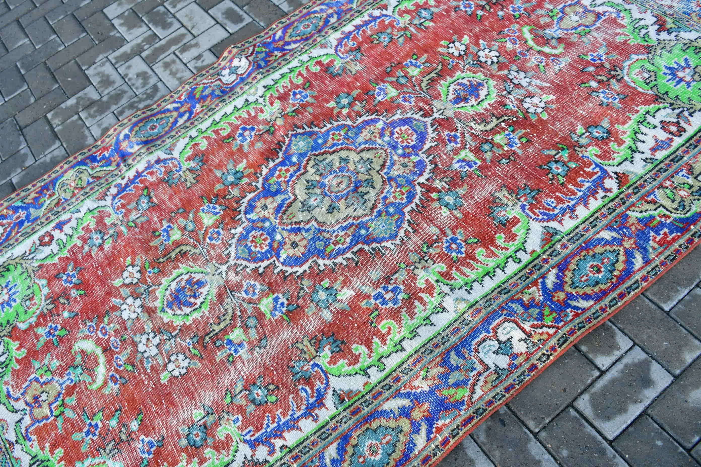 Vintage Rug, Red Bedroom Rug, Kitchen Rugs, Oriental Rug, Living Room Rugs, Rugs for Living Room, 4.8x8.5 ft Large Rugs, Turkish Rugs
