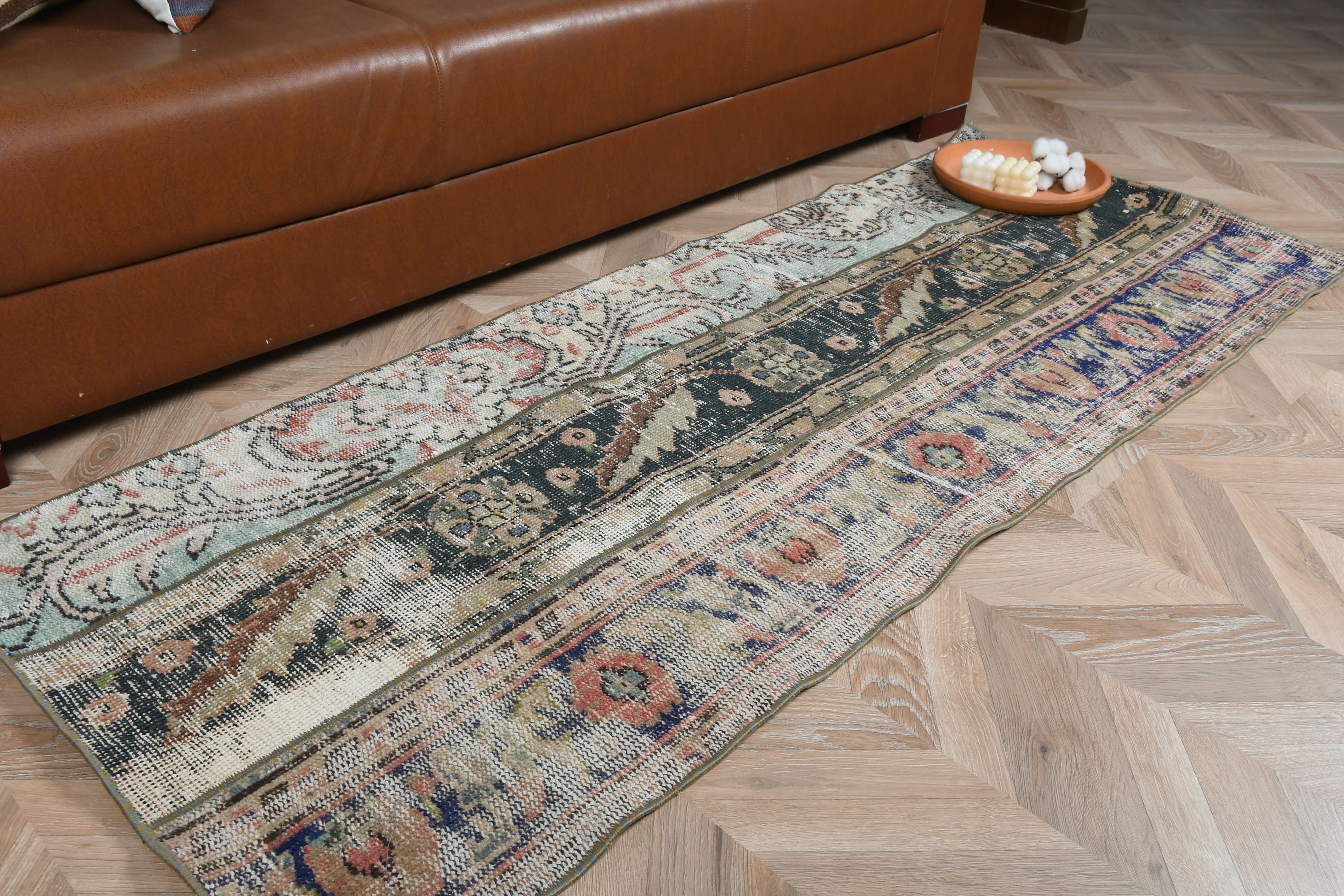 Mavi Yün Halılar, Fas Halısı, Boho Halıları, 2.3x6.1 ft Runner Halısı, Türk Halısı, Vintage Halılar, Koridor Halısı, Mutfak Halıları, Anadolu Halıları