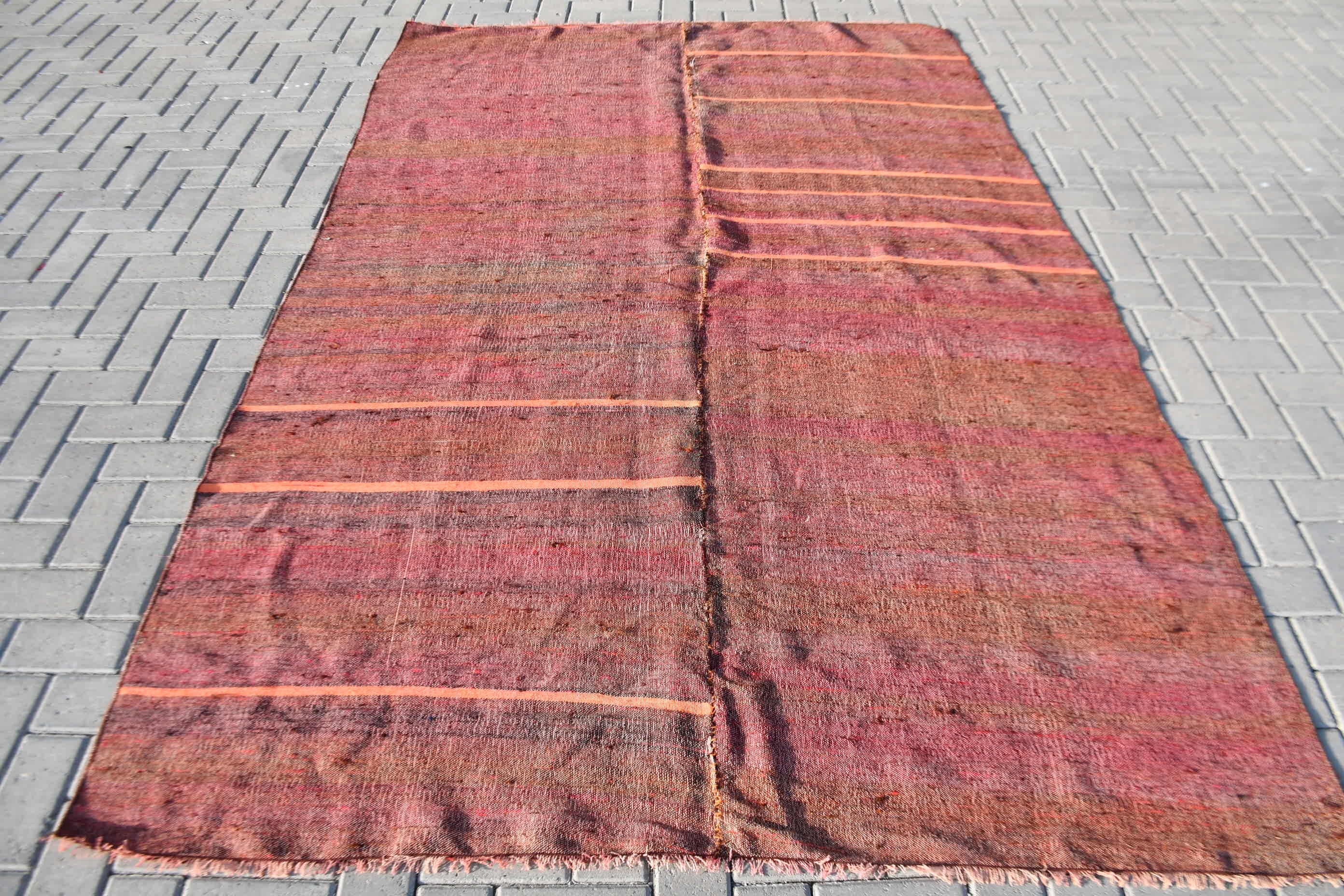 Living Room Rugs, 5.9x9 ft Large Rug, Home Decor Rug, Brown Oushak Rug, Vintage Rug, Turkish Rug, Bedroom Rug, Kilim, Moroccan Rug, Old Rug