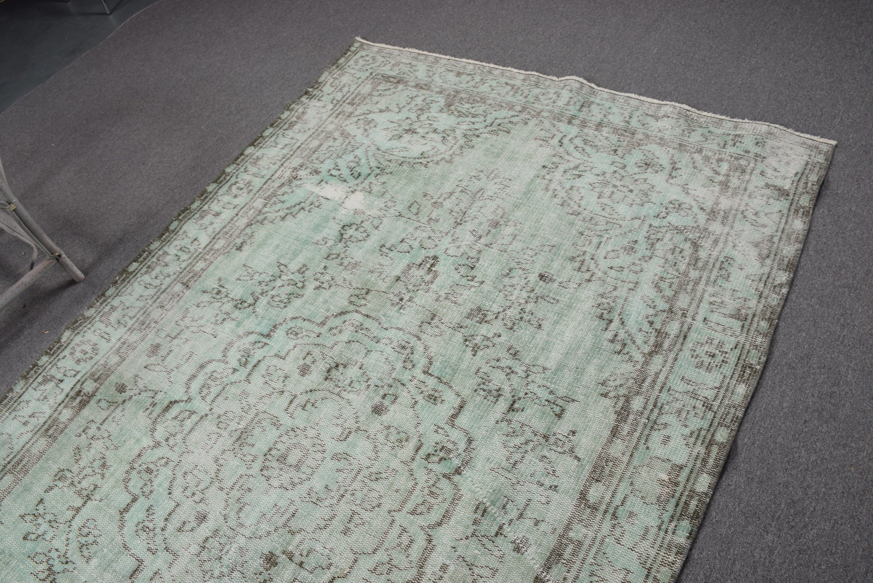 Wool Rugs, Dining Room Rug, 5x8.7 ft Large Rug, Green Cool Rug, Vintage Rugs, Turkish Rug, Living Room Rugs, Kitchen Rugs, Nomadic Rugs