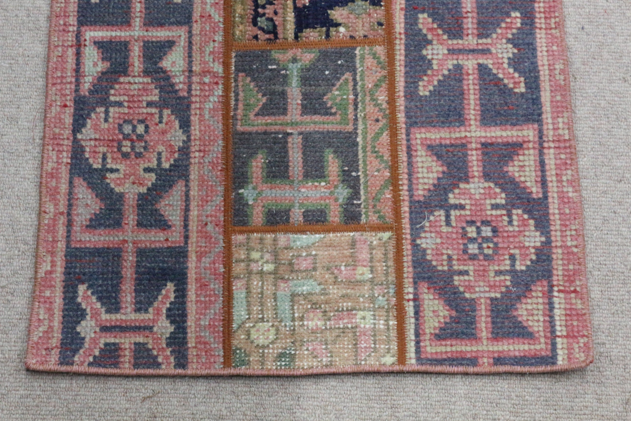 1.8x3.9 ft Small Rug, Cool Rug, Entry Rug, Vintage Rugs, Kitchen Rug, Wall Hanging Rug, Red Anatolian Rug, Rugs for Entry, Turkish Rugs