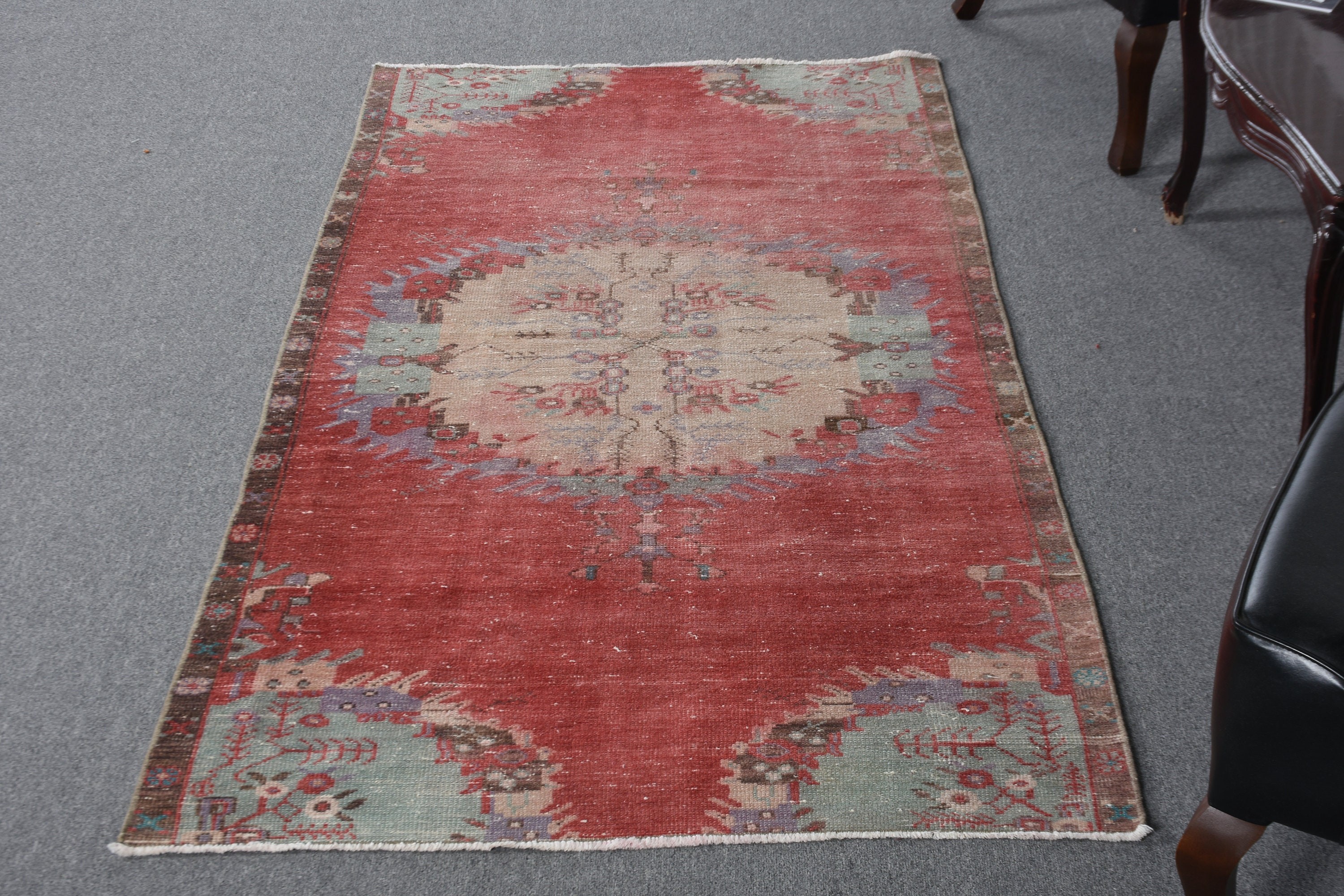 Home Decor Rug, 3.3x6.6 ft Accent Rugs, Ethnic Rugs, Vintage Rug, Red Home Decor Rug, Oriental Rugs, Nursery Rugs, Entry Rug, Turkish Rug