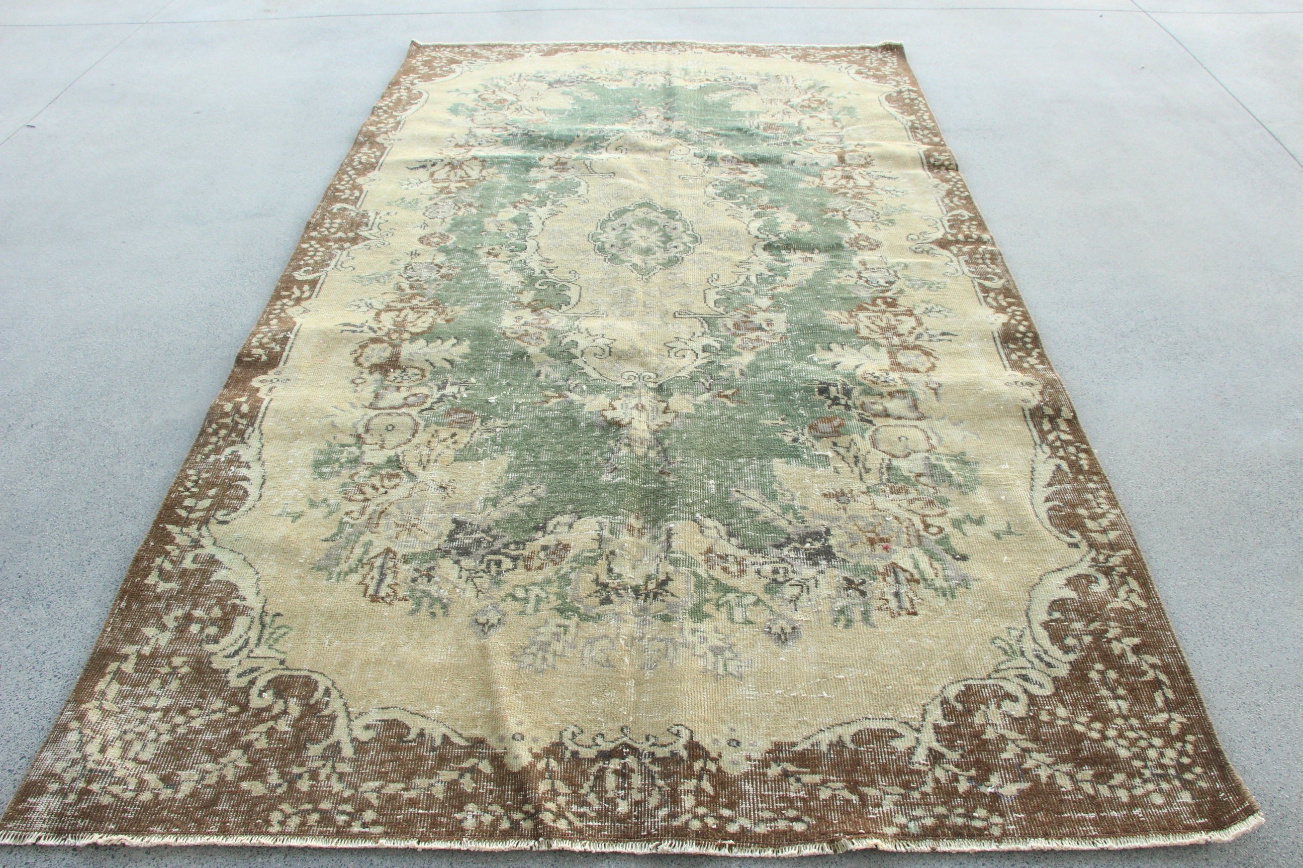 Salon Halısı, Vintage Halılar, Büyük Boho Halıları, Bej Havalı Halılar, Büyük Vintage Halılar, 5,4x9,3 ft Büyük Halı, Türk Halısı, Yer Halısı, Havalı Halı