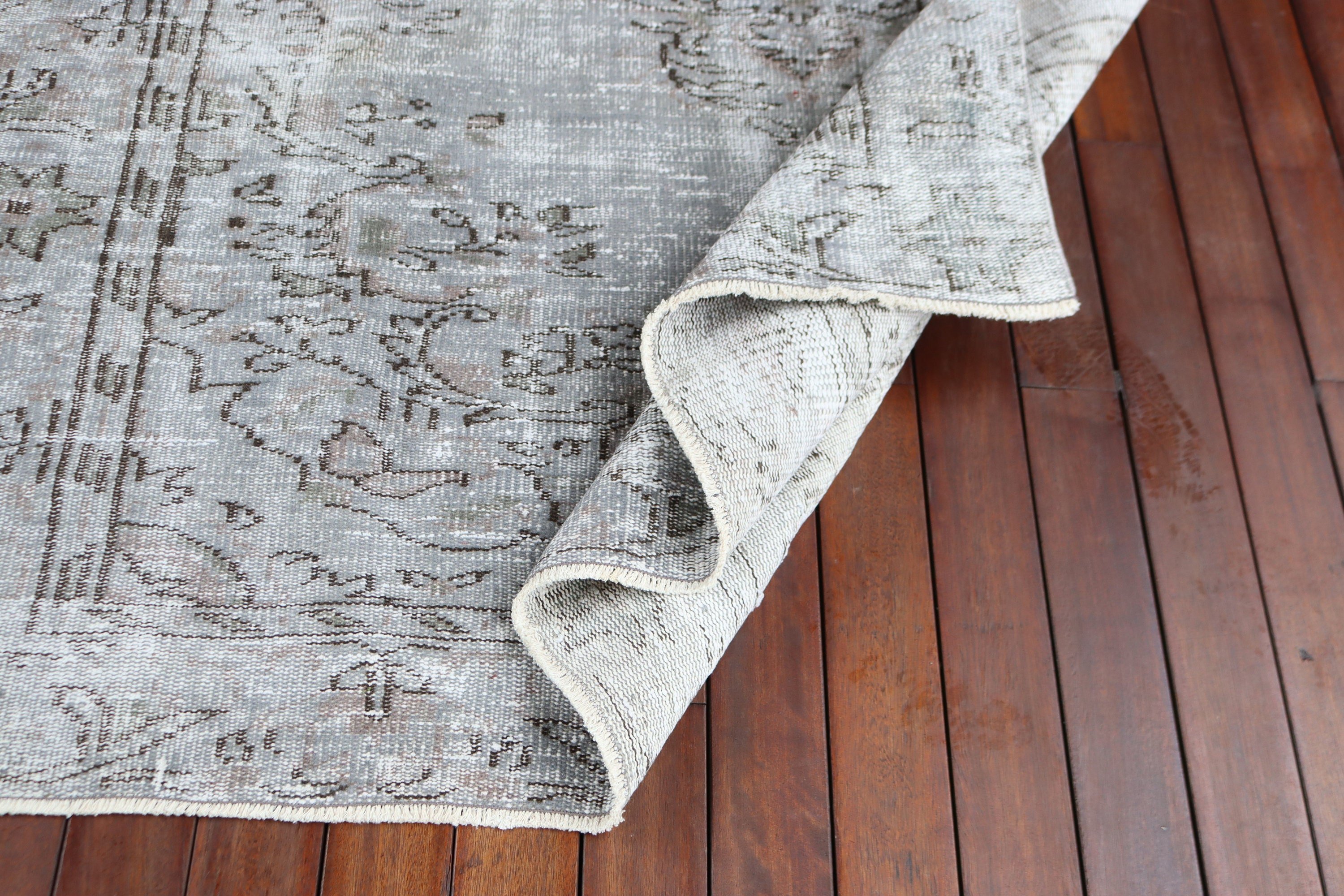 Gray  5.4x8.7 ft Large Rug, Dining Room Rug, Turkish Rug, Large Vintage Rugs, Antique Rugs, Vintage Rug, Neutral Rugs