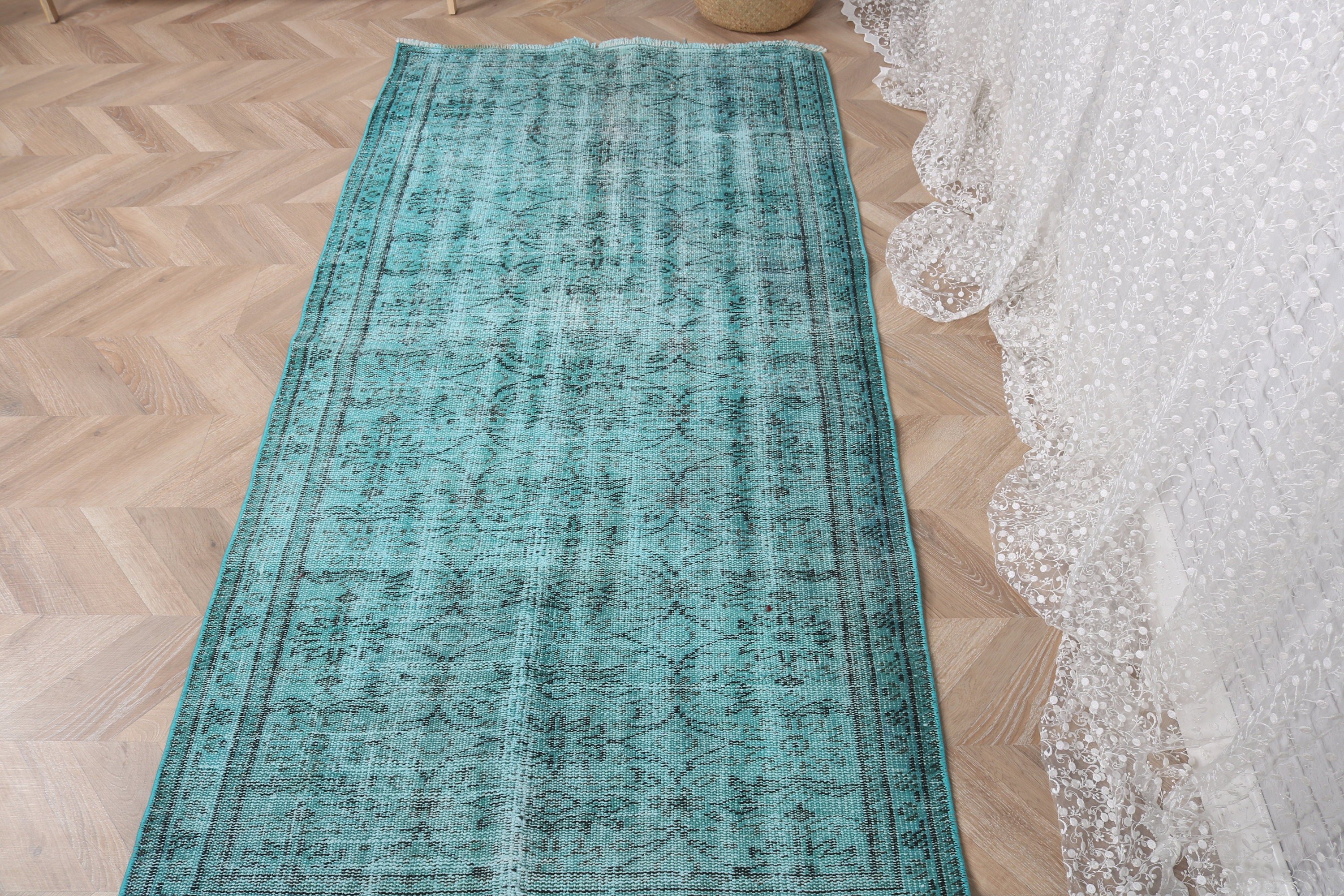 Giriş Halıları, Geometrik Halılar, Vintage Halı, Düz Dokuma Halı, Vintage Vurgulu Halılar, Yeşil Soğuk Halı, 3,3x6,5 ft Vurgulu Halılar, Boho Halısı, Türk Halısı