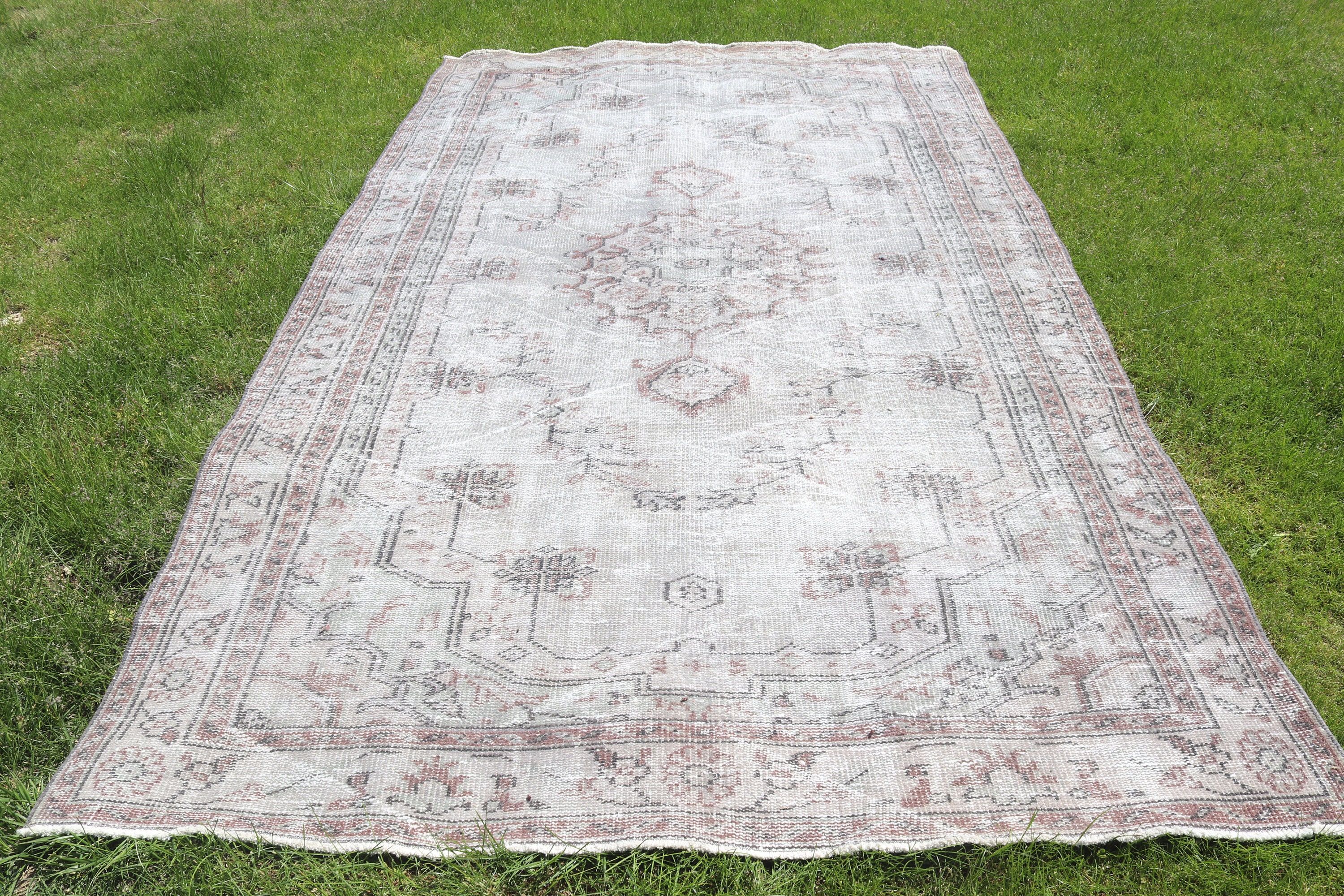 Bej Nötr Halılar, Yemek Odası Halısı, Türk Halıları, Yatak Odası Halıları, Boho Halısı, Modern Halı, 5.7x9.7 ft Büyük Halı, Büyük Vintage Halı, Vintage Halı